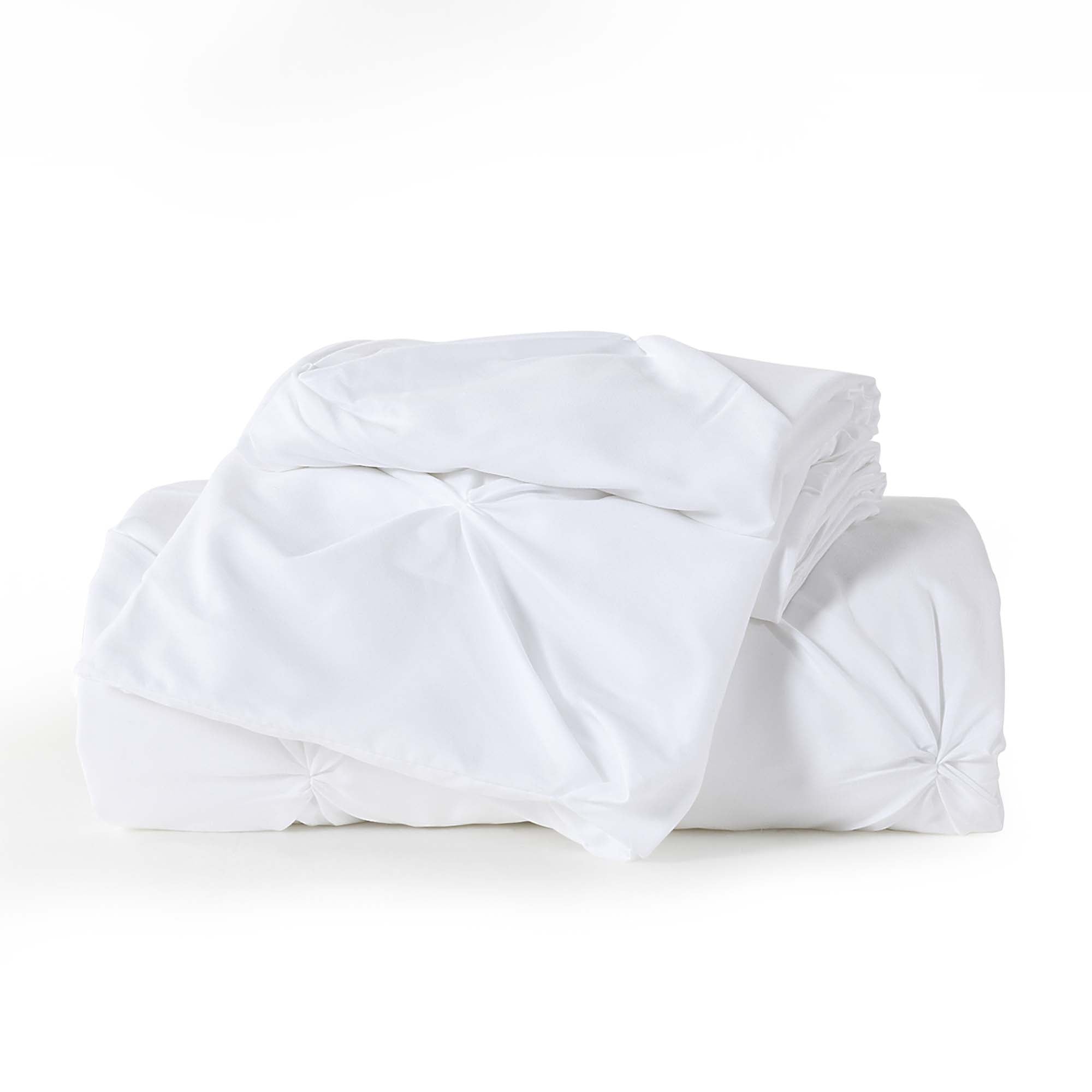 Pinch Pleat Pintuck Soft Microfiber 3 Pieces Duvet Cover Set - LITANIKA
