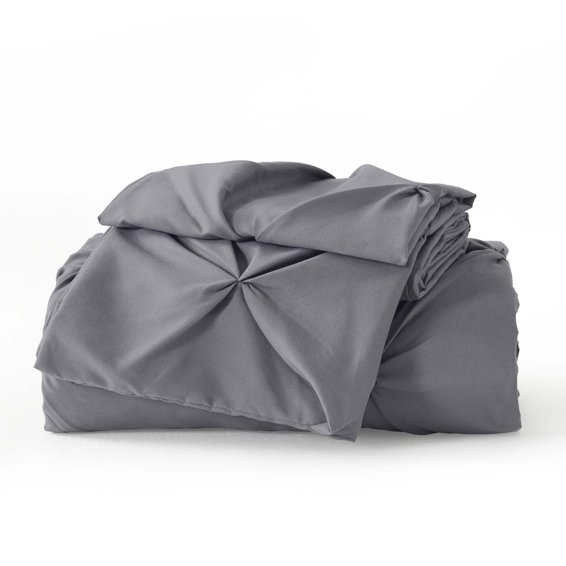 Pinch Pleat Pintuck Soft Microfiber 3 Pieces Duvet Cover Set - LITANIKA