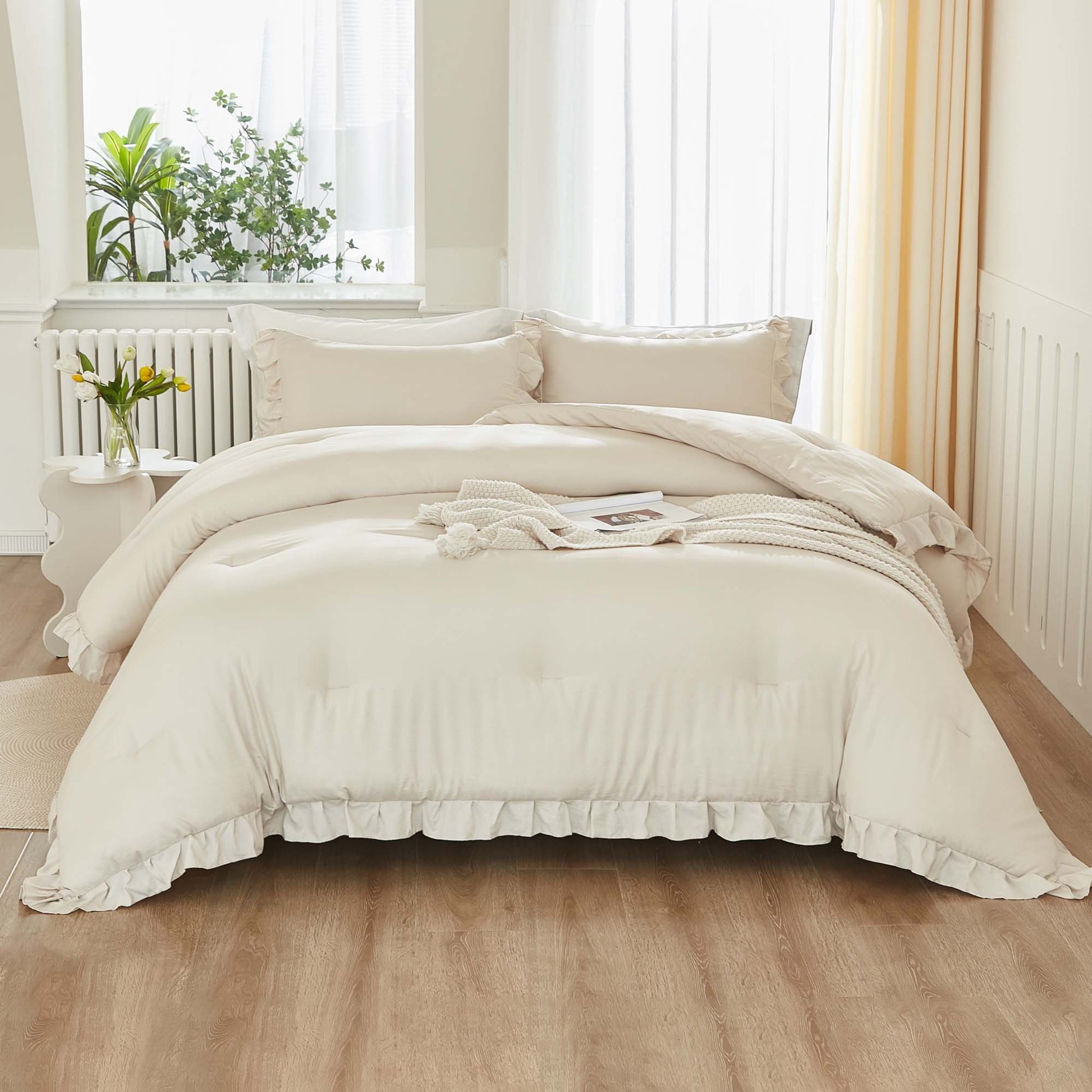 Ruffle Cute Lightweight Fluffy as Gift 3 Pieces Comforter Set - LITANIKA