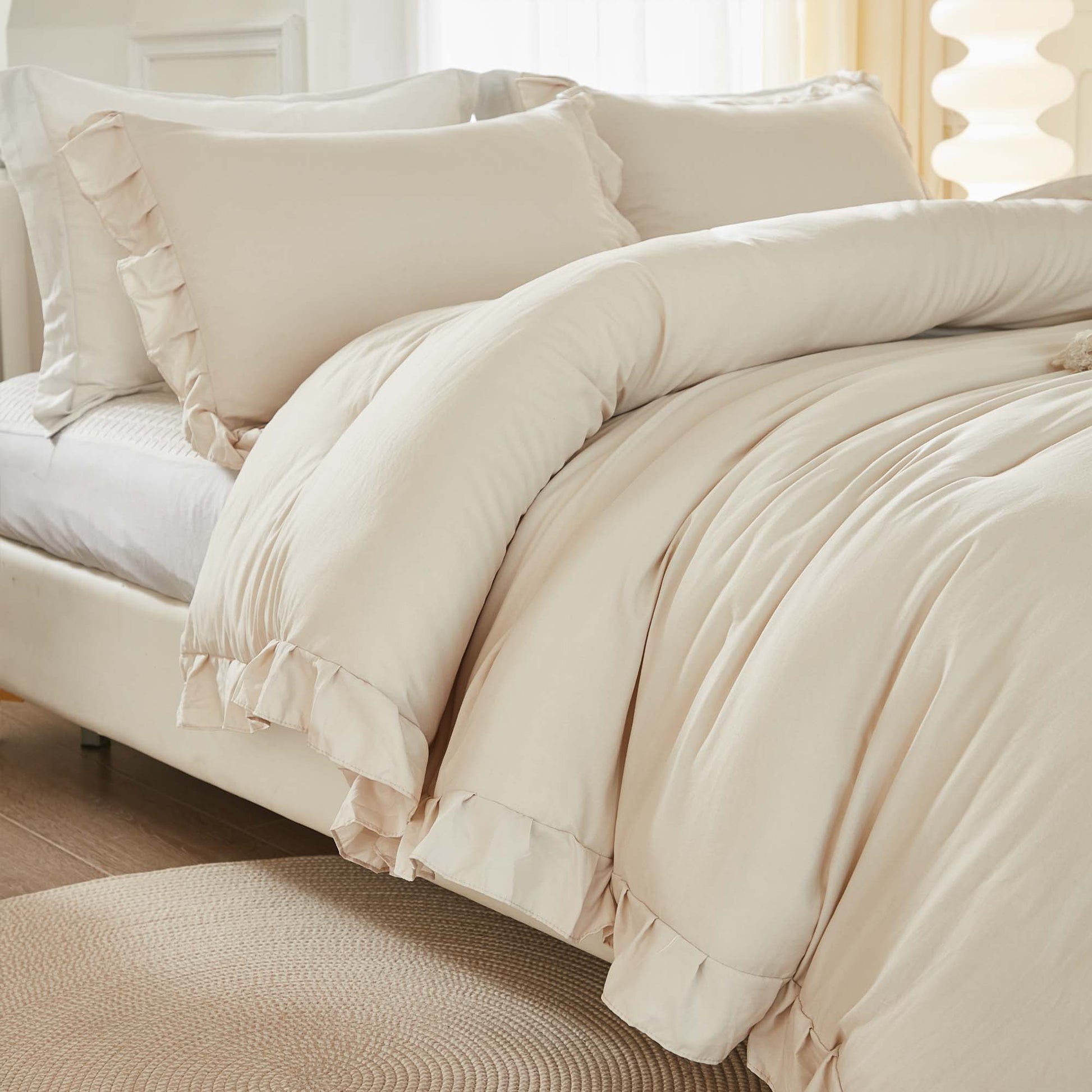 Ruffle Cute Lightweight Fluffy as Gift 3 Pieces Comforter Set - LITANIKA