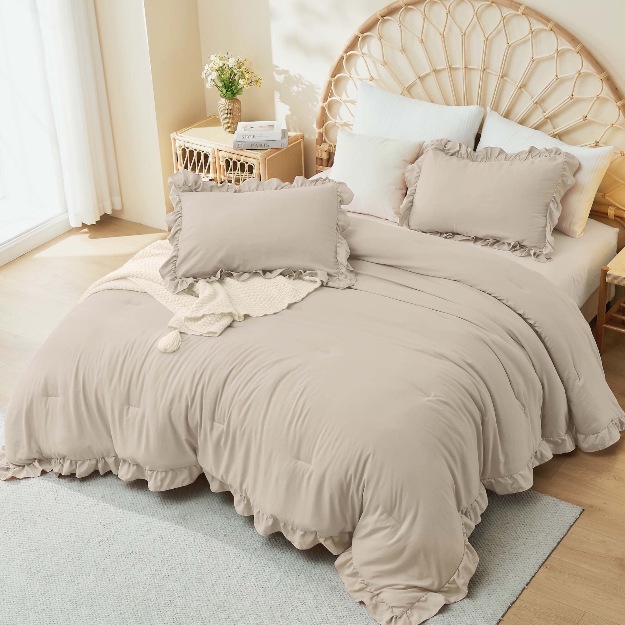 Ruffle Cute Lightweight Fluffy as Gift 3 Pieces Comforter Set - LITANIKA