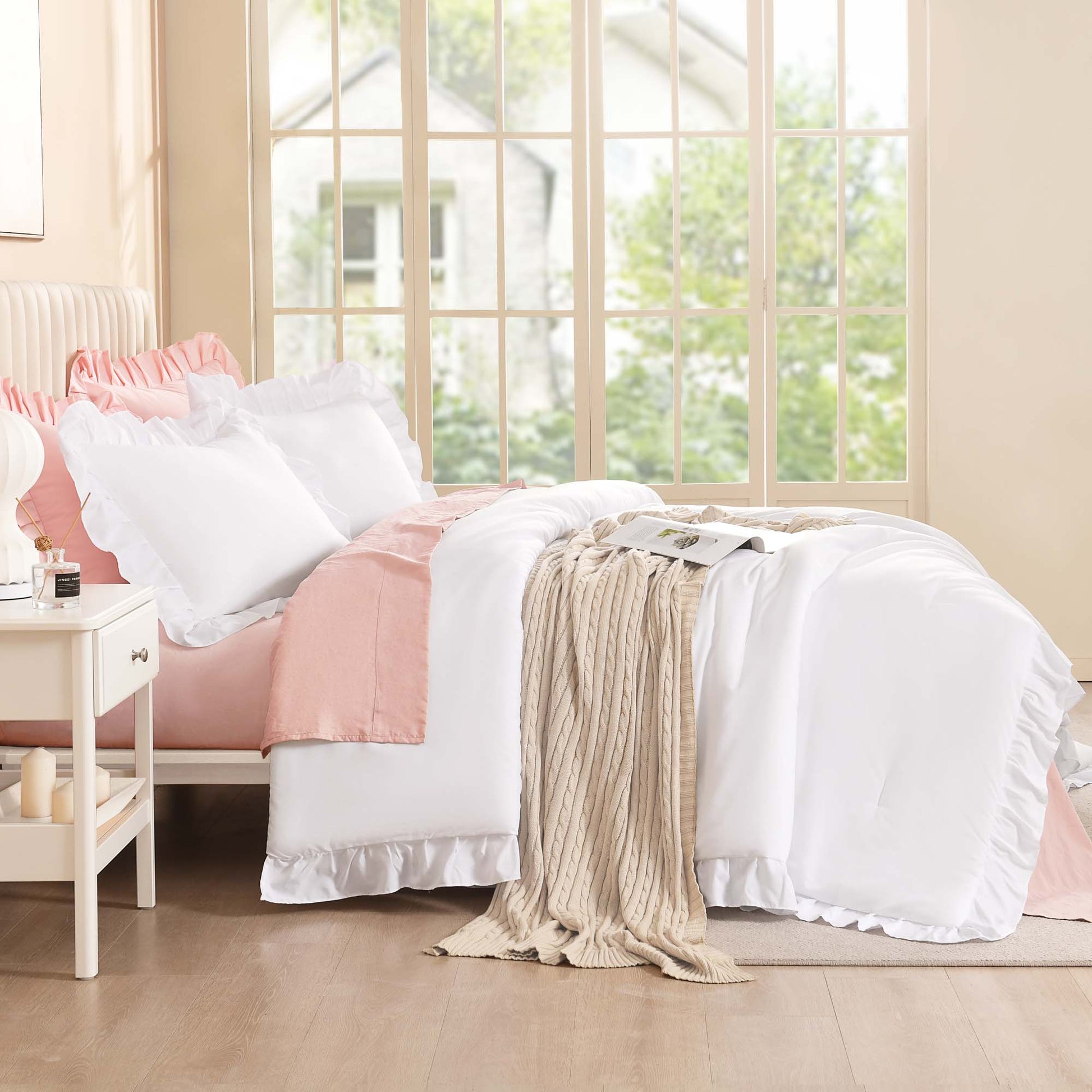 Ruffle Cute Lightweight Fluffy as Gift 3 Pieces Comforter Set - LITANIKA