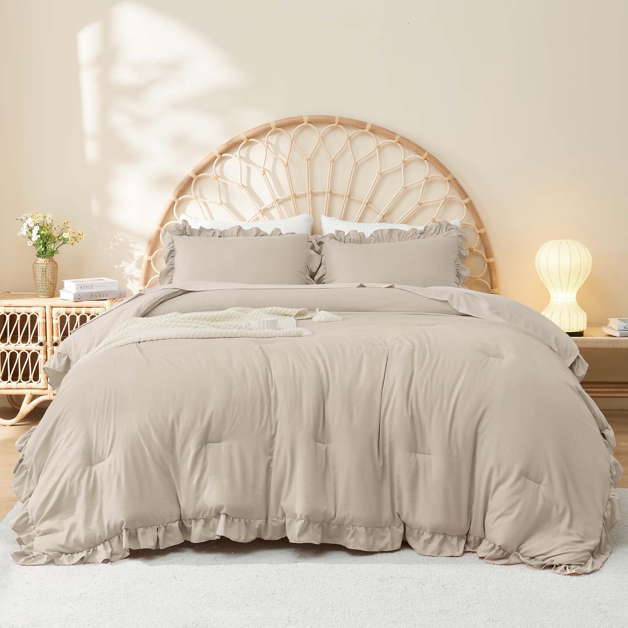 Ruffle Cute Lightweight Fluffy as Gift 3 Pieces Comforter Set - LITANIKA