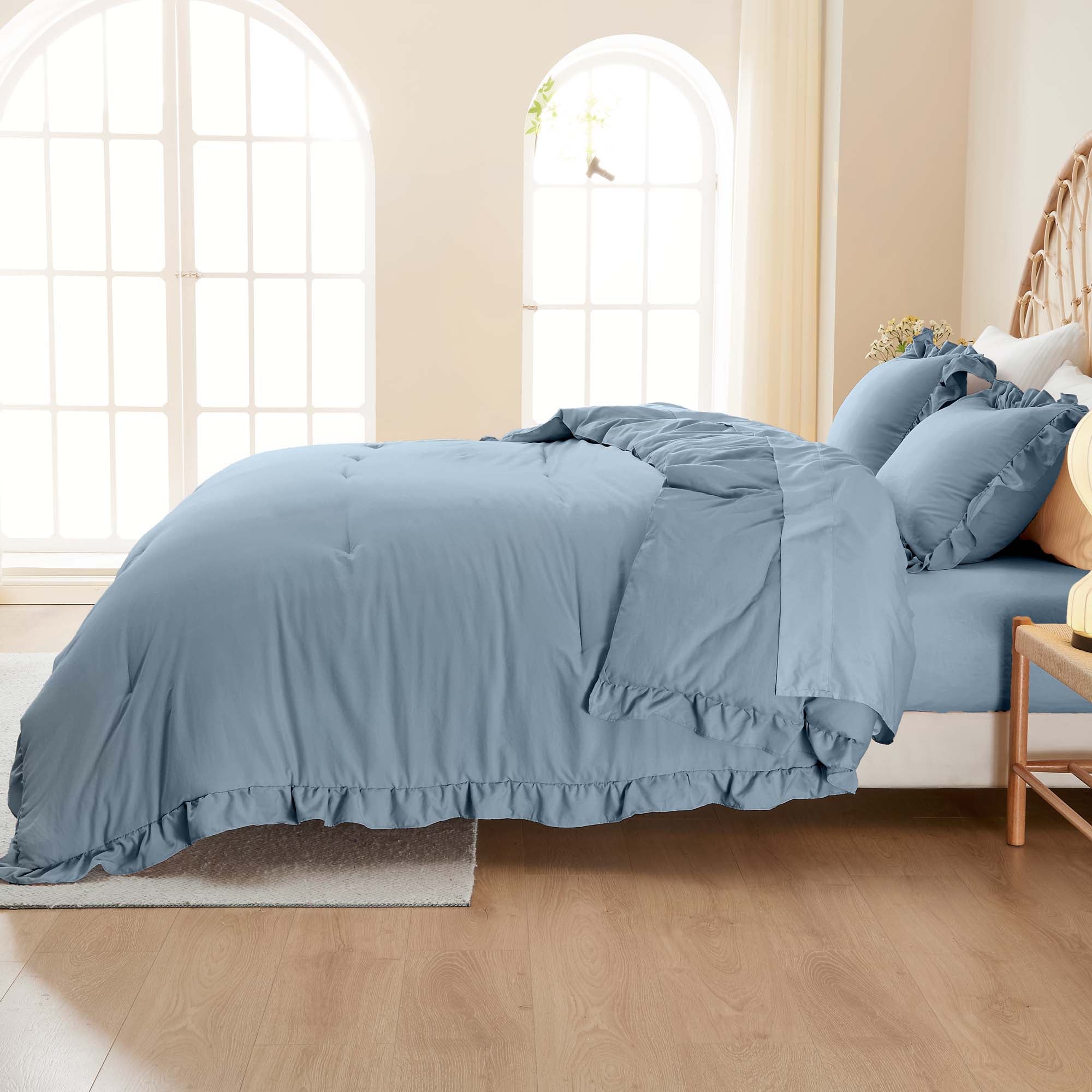 Ruffle Cute Lightweight Fluffy as Gift 3 Pieces Comforter Set - LITANIKA