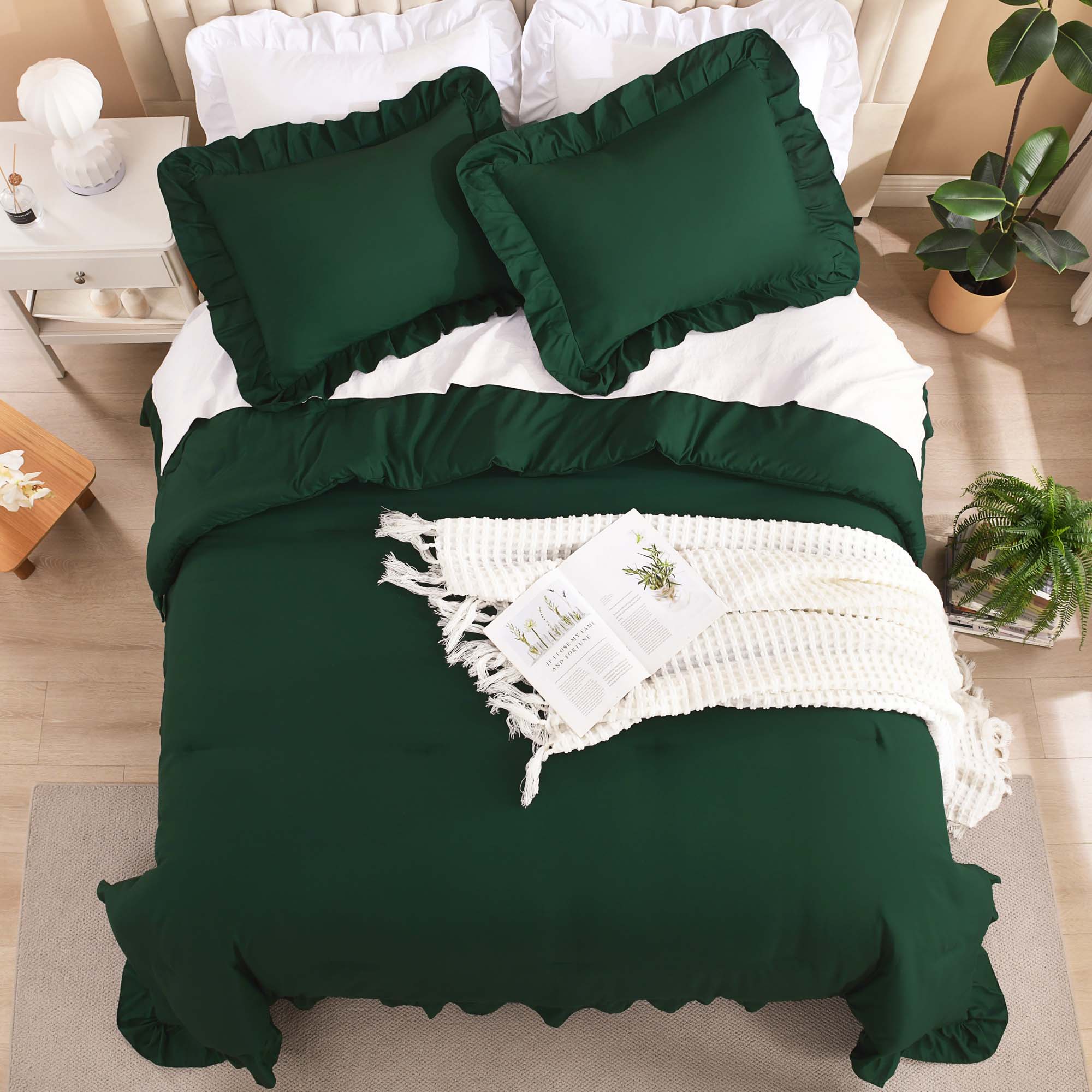 Ruffle Cute Lightweight Fluffy as Gift 3 Pieces Comforter Set - LITANIKA
