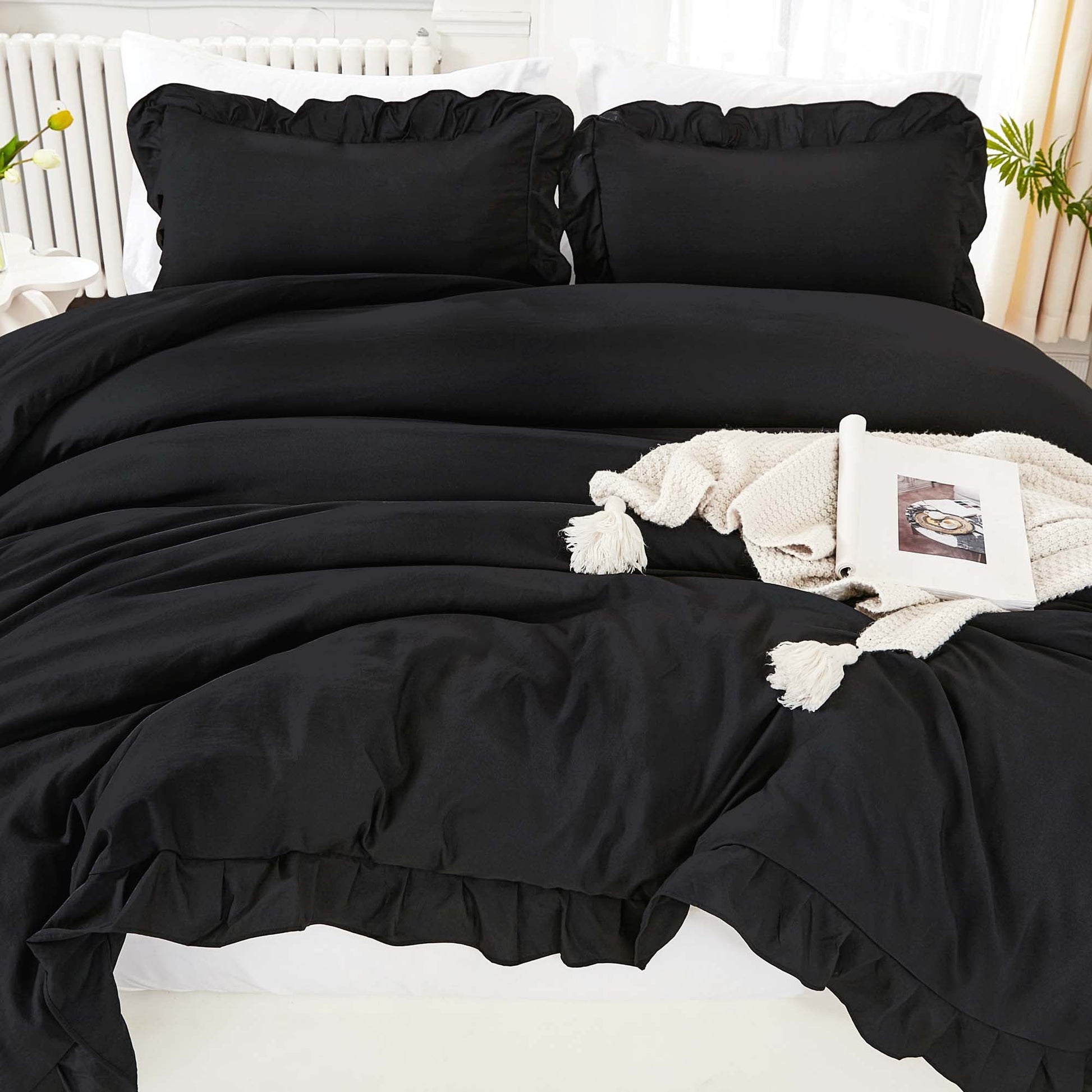 Ruffle Cute Lightweight Fluffy as Gift 3 Pieces Comforter Set - LITANIKA