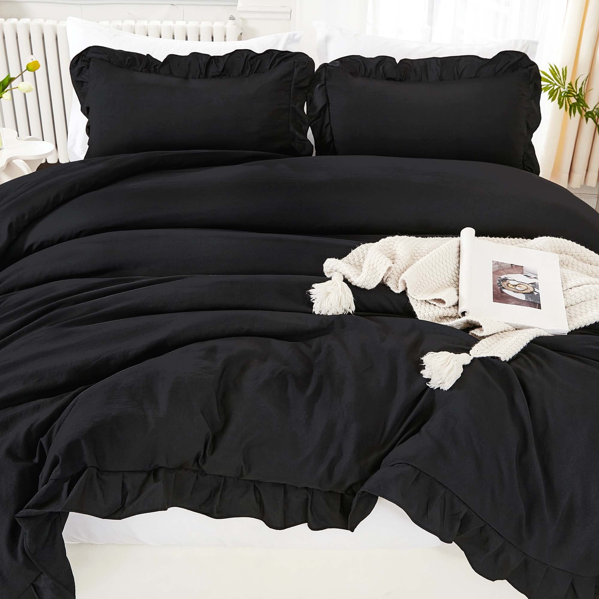 Ruffle Cute Lightweight Fluffy as Gift 3 Pieces Comforter Set - LITANIKA