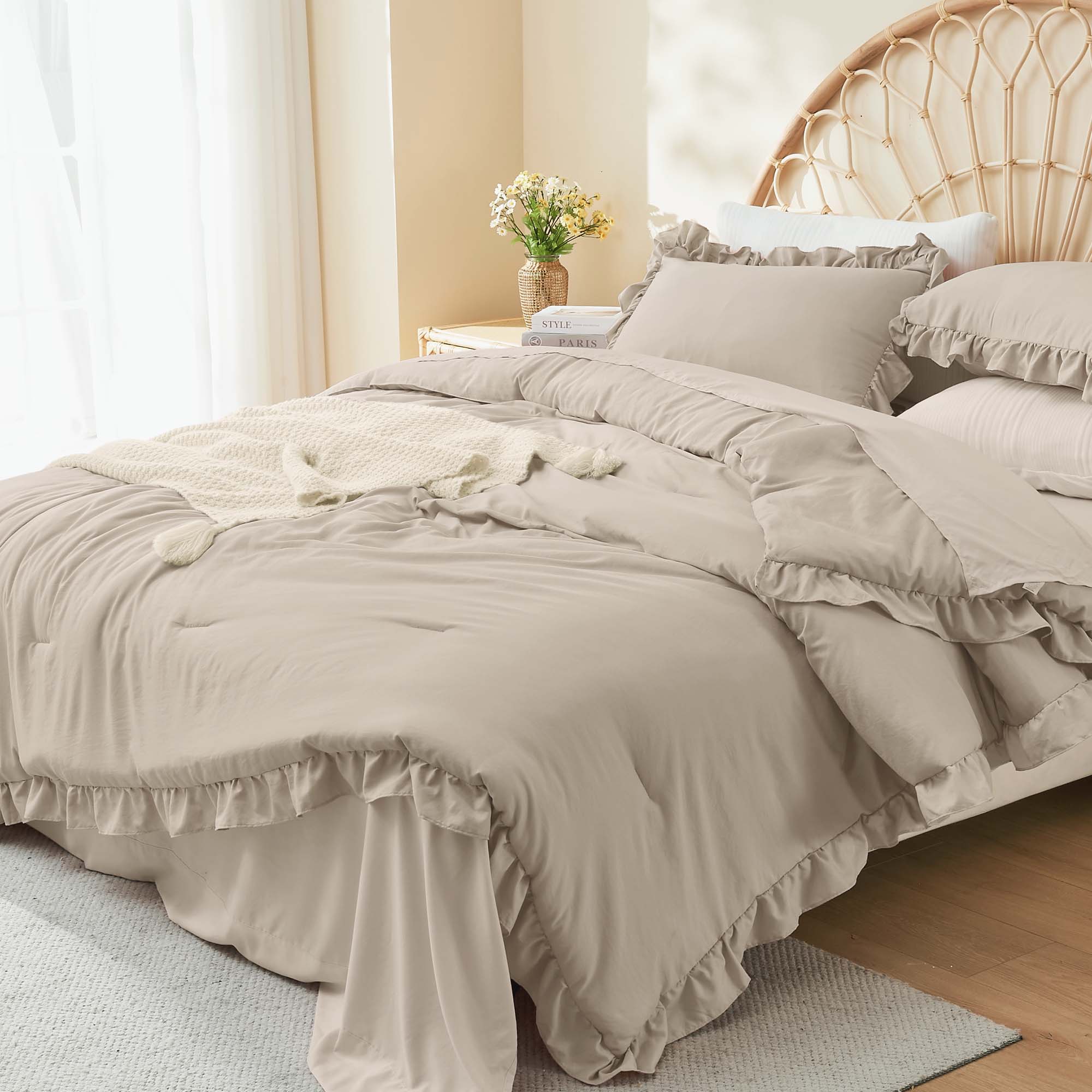 Ruffle Cute Lightweight Fluffy as Gift 3 Pieces Comforter Set - LITANIKA