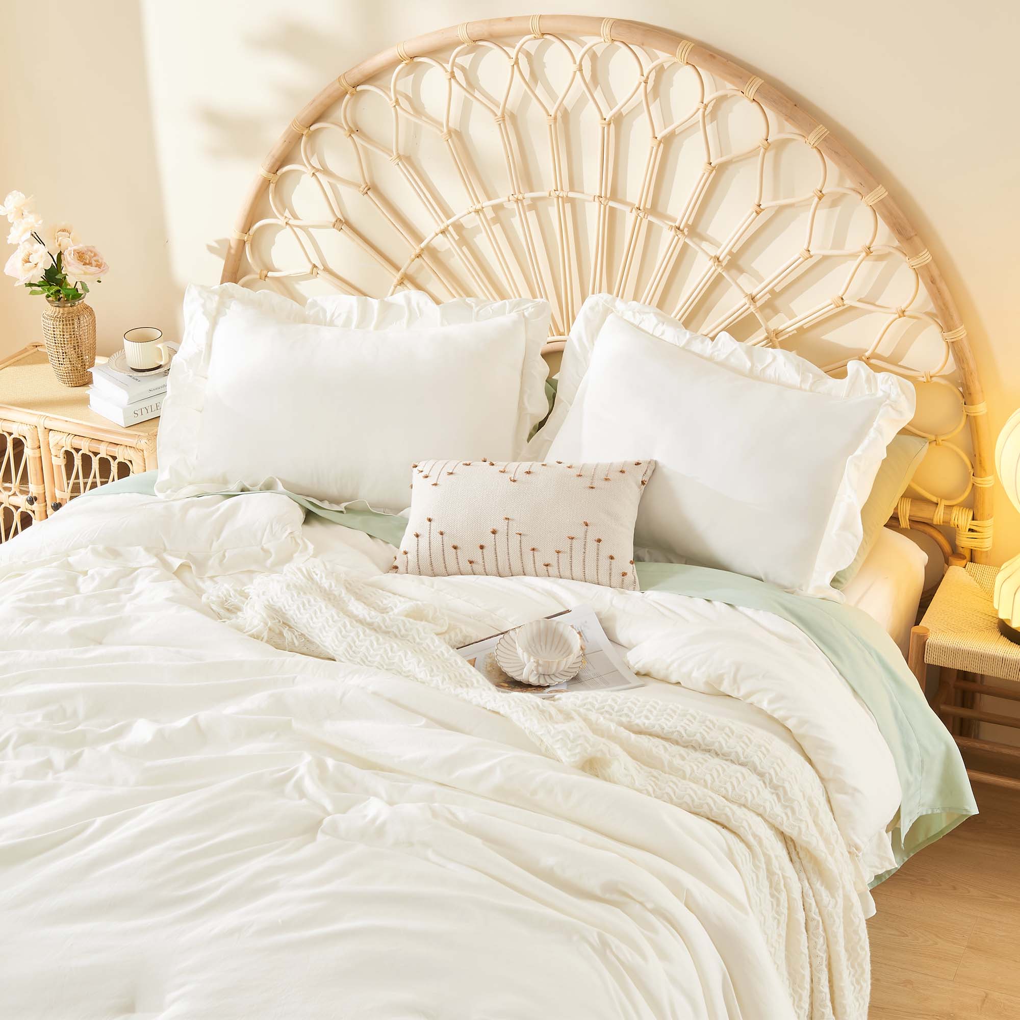 Ruffle Cute Lightweight Fluffy as Gift 3 Pieces Comforter Set - LITANIKA