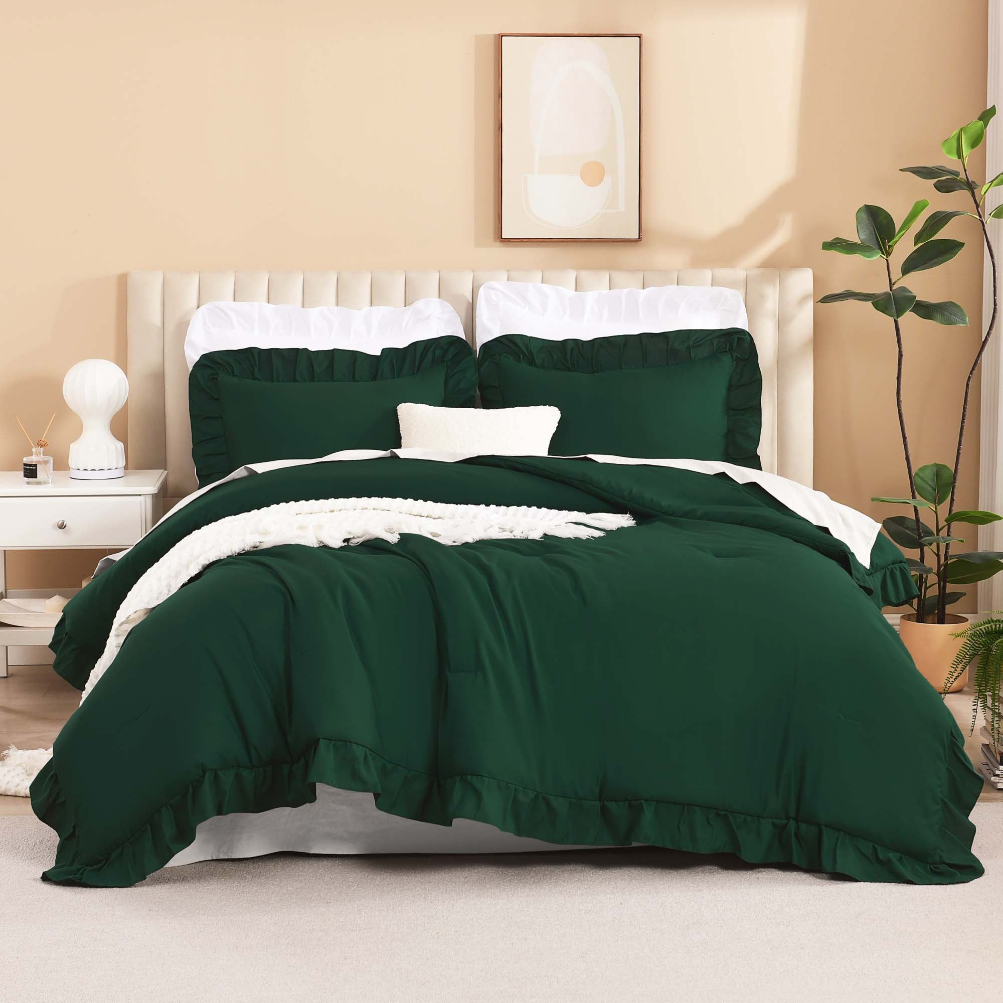 Ruffle Cute Lightweight Fluffy as Gift 3 Pieces Comforter Set - LITANIKA
