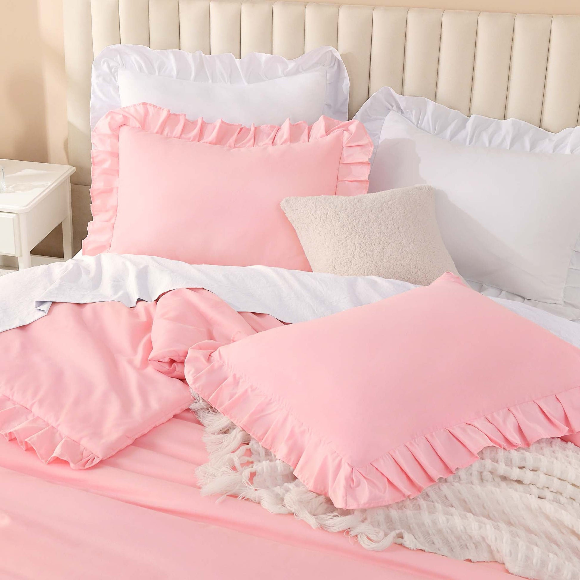 Ruffle Cute Lightweight Fluffy as Gift 3 Pieces Comforter Set - LITANIKA
