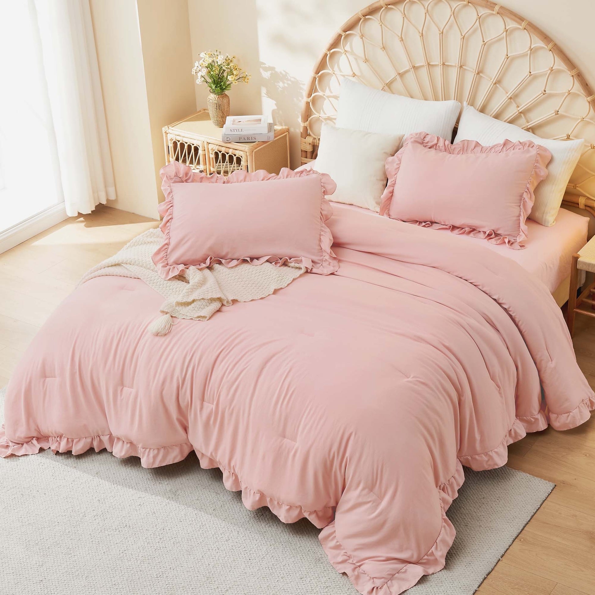 Ruffle Cute Lightweight Fluffy as Gift 3 Pieces Comforter Set - LITANIKA