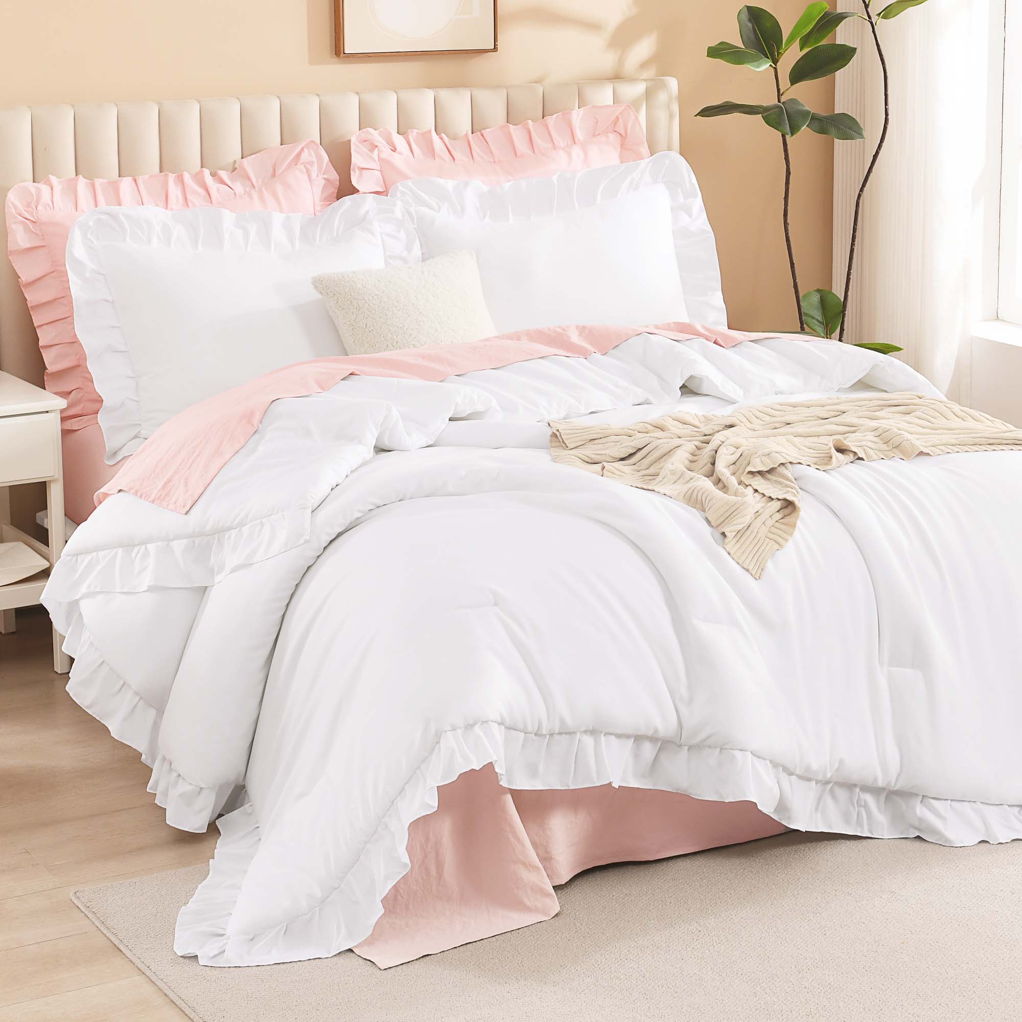 Ruffle Cute Lightweight Fluffy as Gift 3 Pieces Comforter Set - LITANIKA