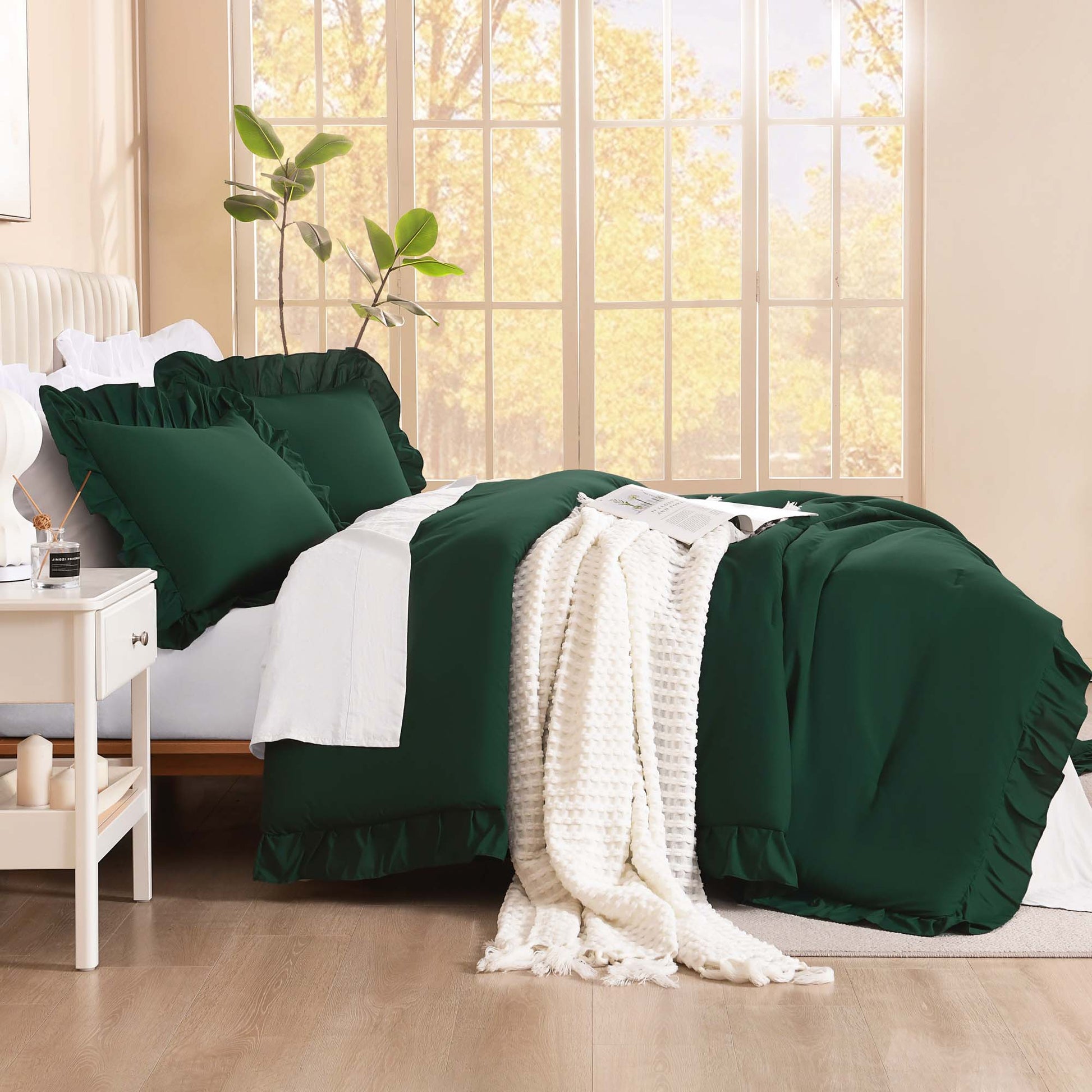 Ruffle Cute Lightweight Fluffy as Gift 3 Pieces Comforter Set - LITANIKA