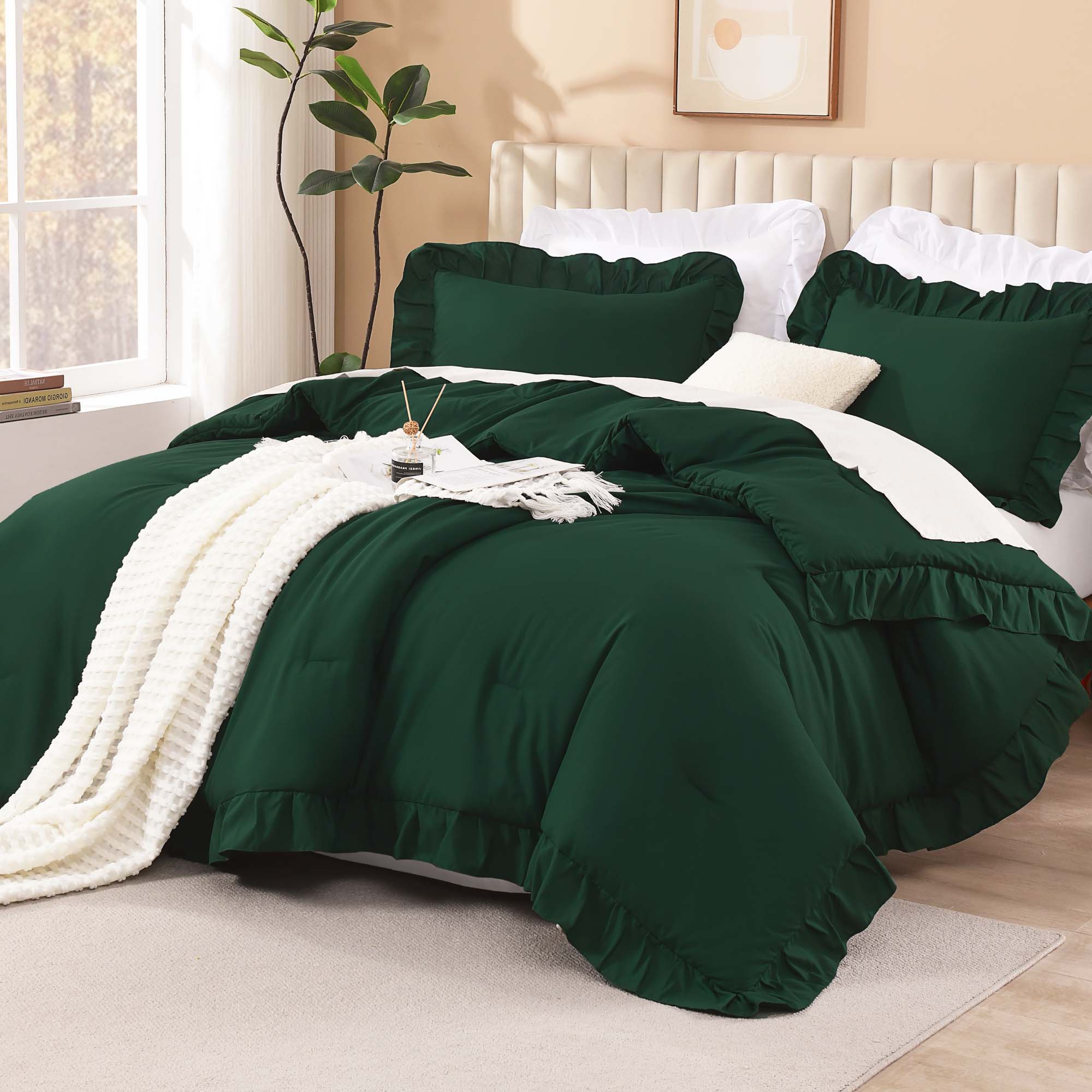 Ruffle Cute Lightweight Fluffy as Gift 3 Pieces Comforter Set - LITANIKA