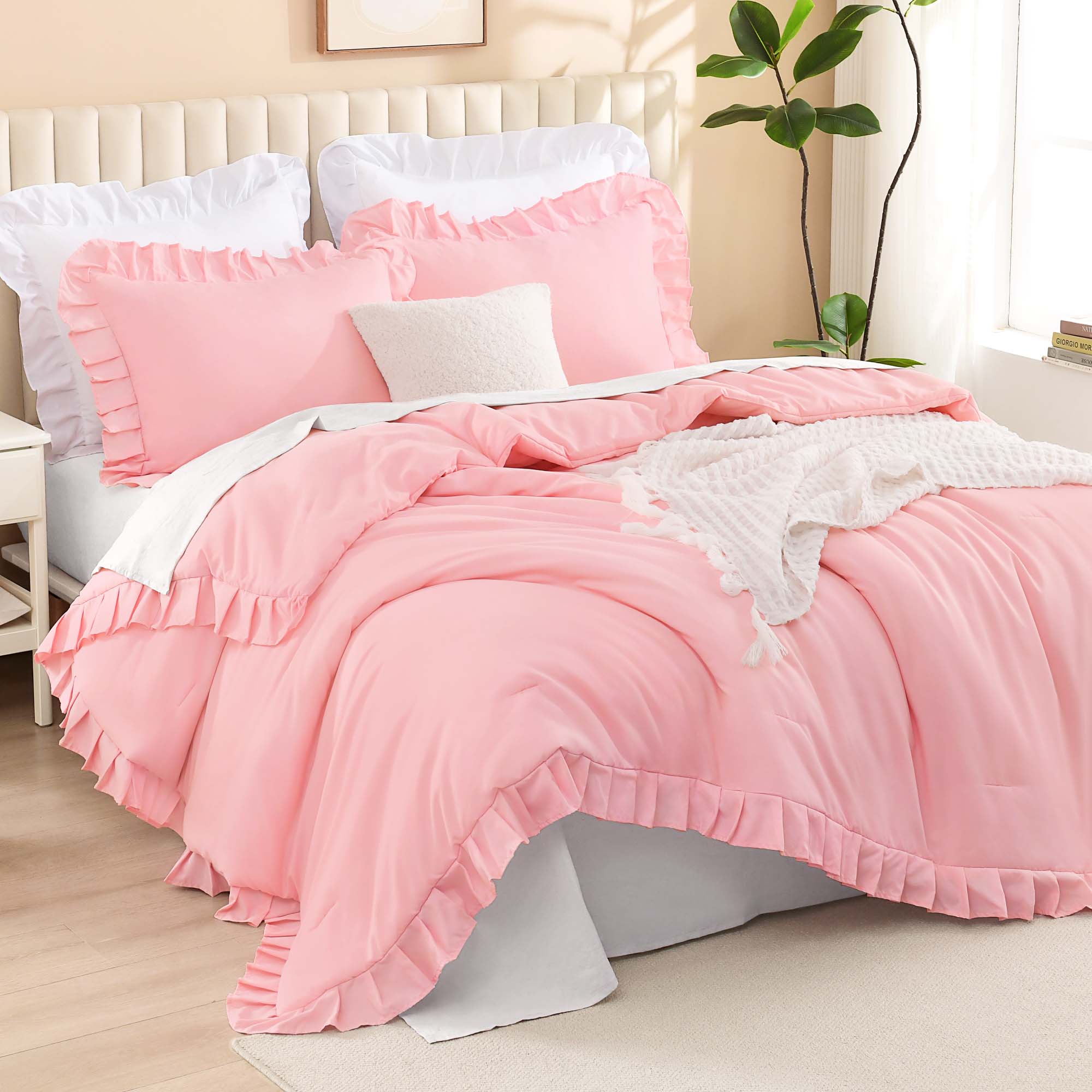 Ruffle Cute Lightweight Fluffy as Gift 3 Pieces Comforter Set - LITANIKA