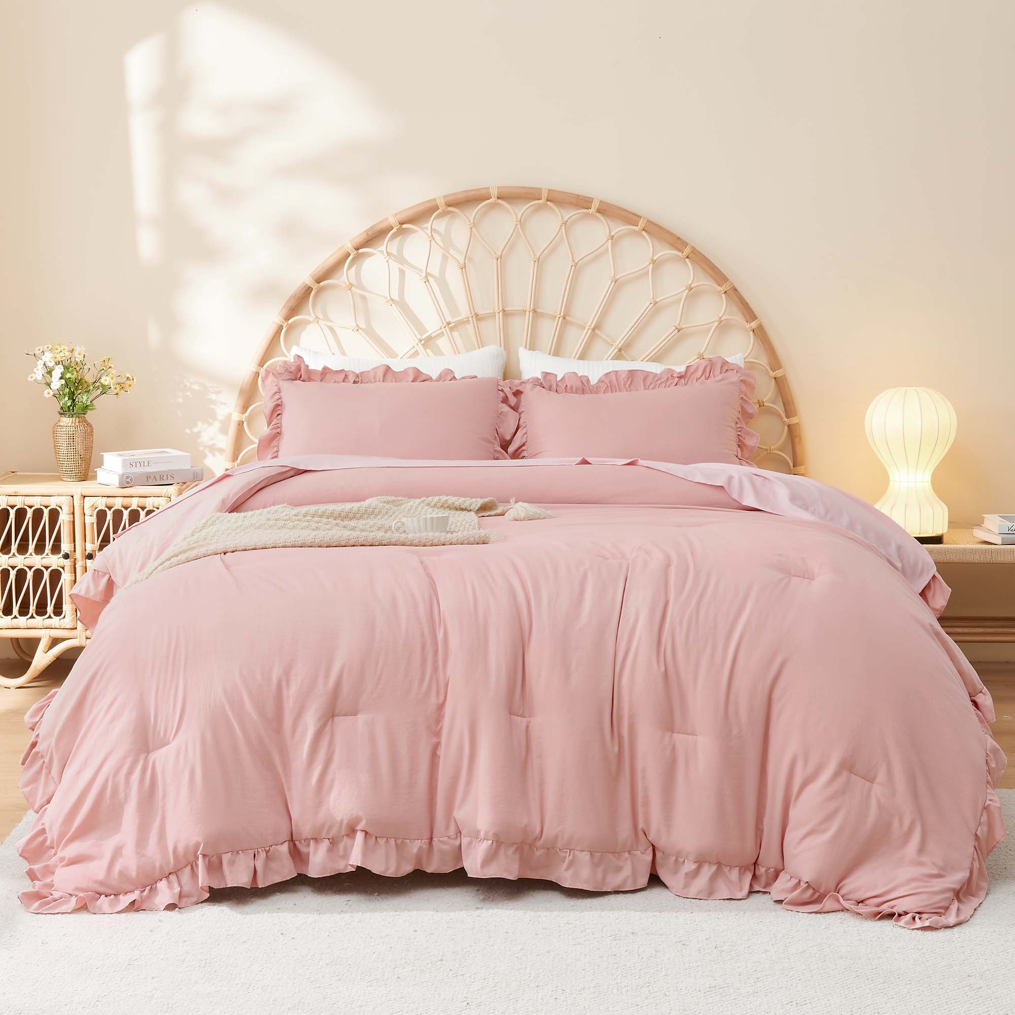 Ruffle Cute Lightweight Fluffy as Gift 3 Pieces Comforter Set - LITANIKA