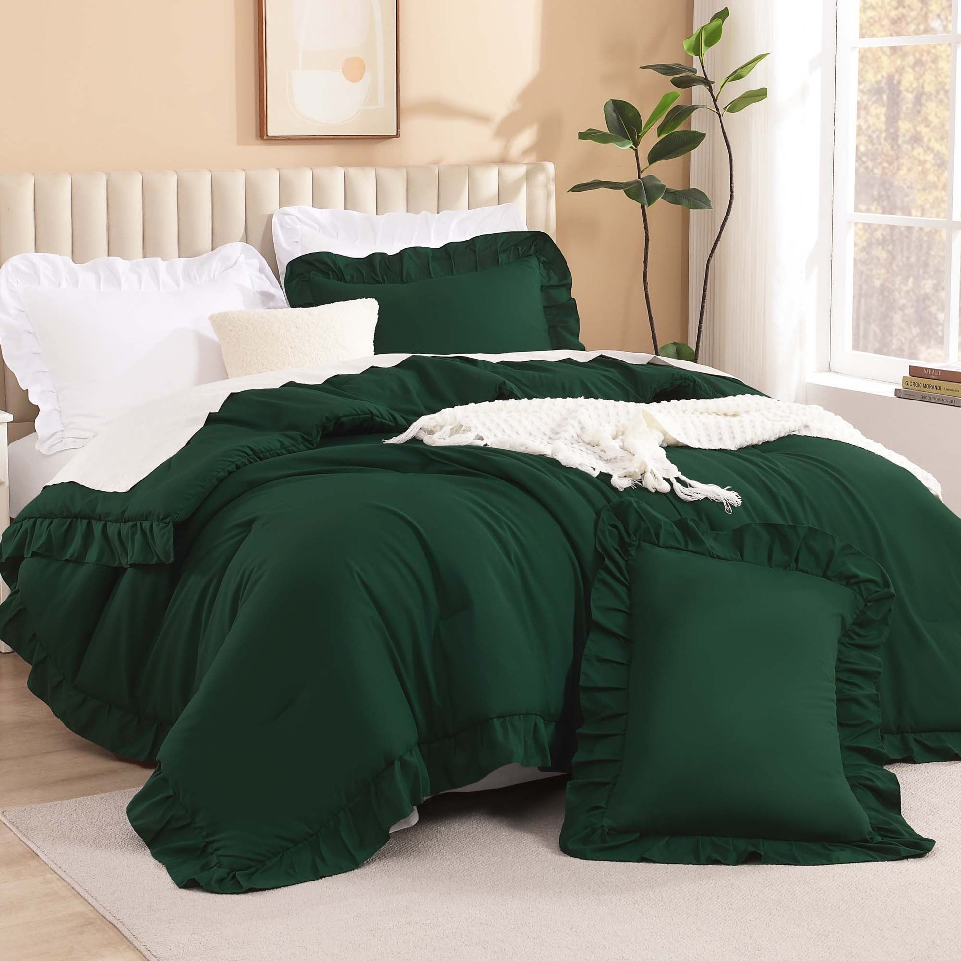 Ruffle Cute Lightweight Fluffy as Gift 3 Pieces Comforter Set - LITANIKA