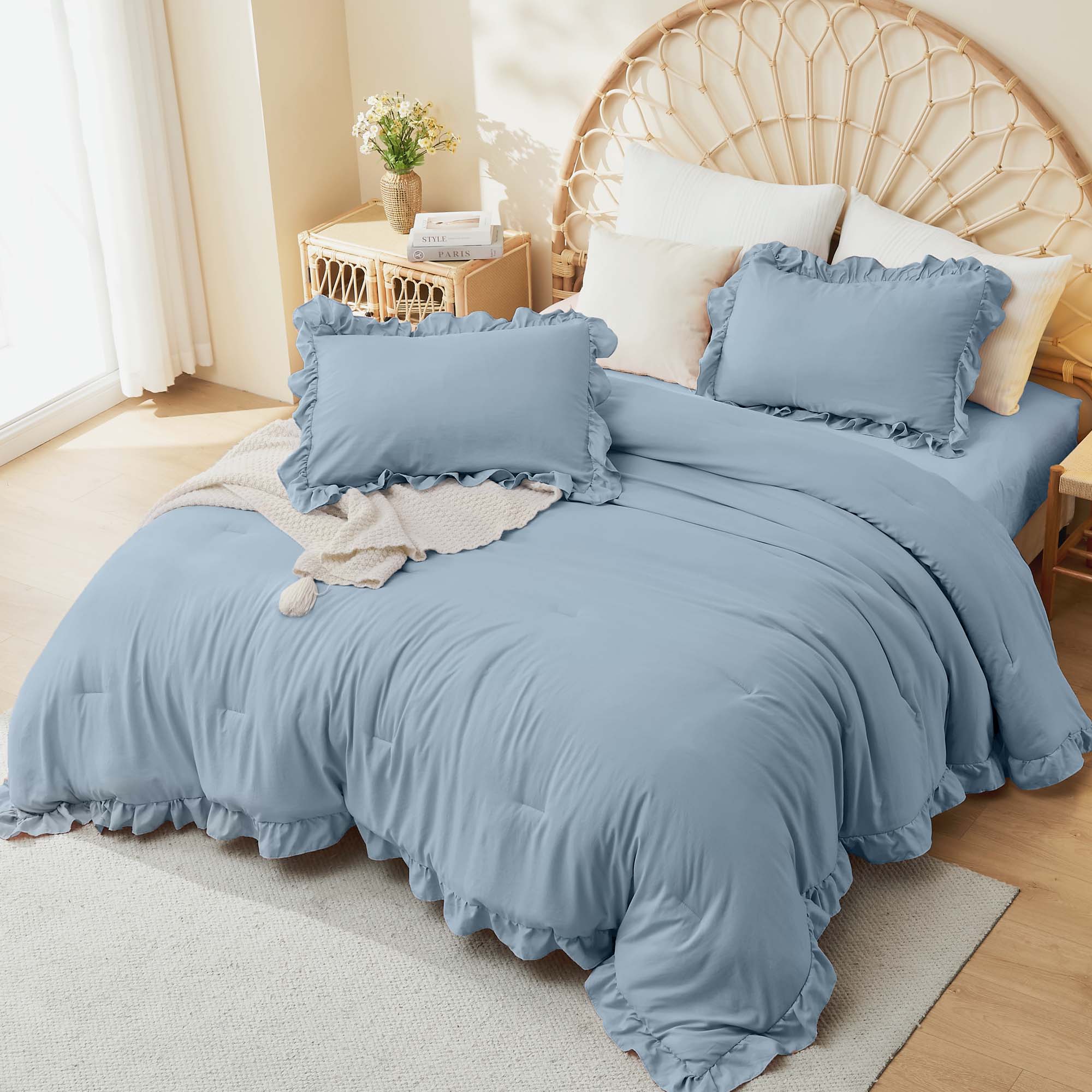Ruffle Cute Lightweight Fluffy as Gift 3 Pieces Comforter Set - LITANIKA