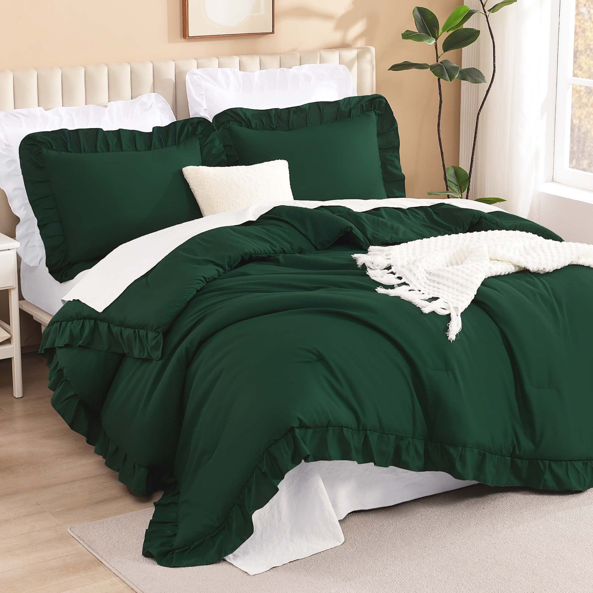 Ruffle Cute Lightweight Fluffy as Gift 3 Pieces Comforter Set - LITANIKA
