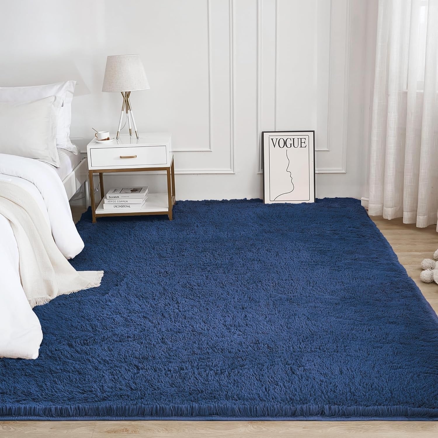 Shag Area Rug Living Room Bedroom Solid Color High Pile Playroom Dorm - LITANIKA