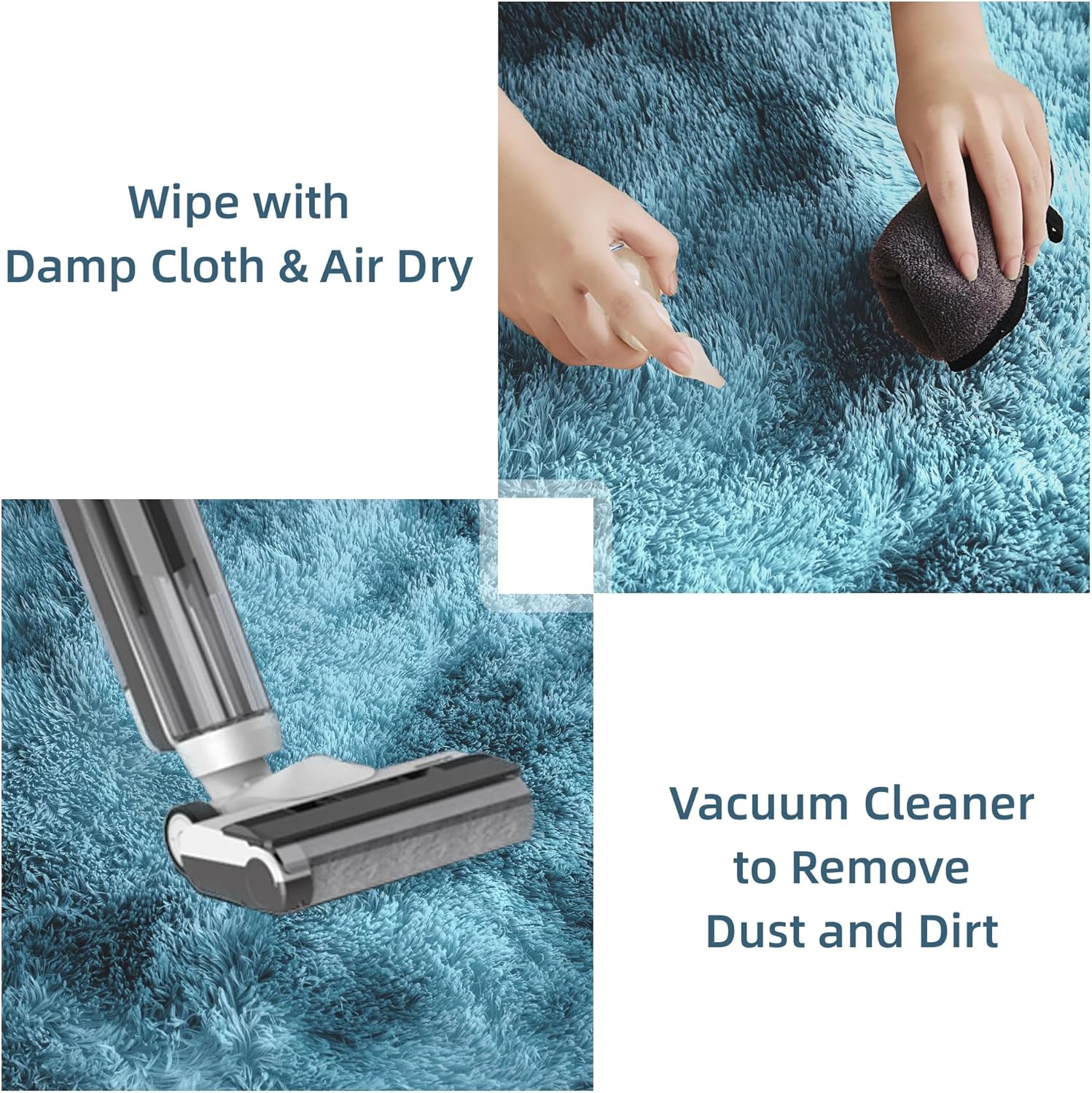 Tie-dyed high pile shag area rug from Litanika, perfect for living rooms, bedrooms, playrooms, or dorms with soft, plush texture.