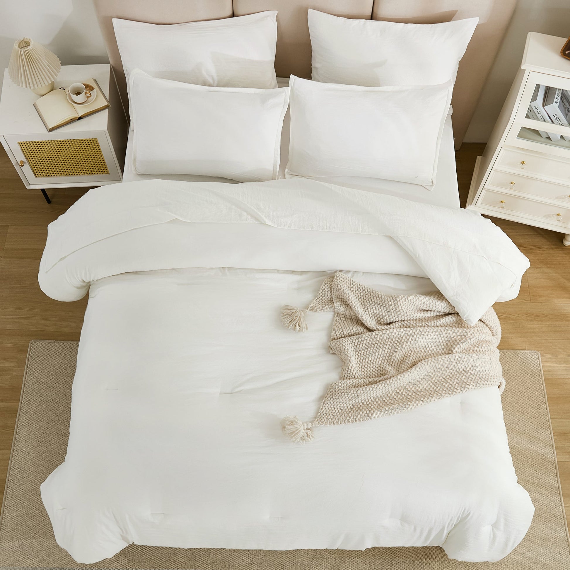 Solid Down Alternative 7 Pieces Bedding Comforters Sets - LITANIKA