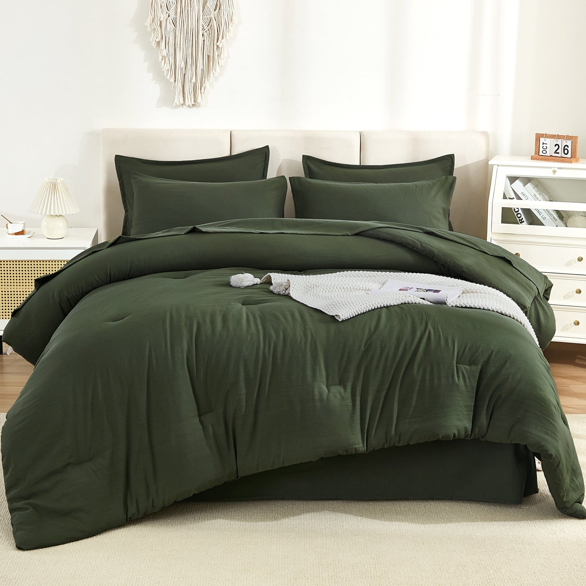 Solid Down Alternative 7 Pieces Bedding Comforters Sets - LITANIKA