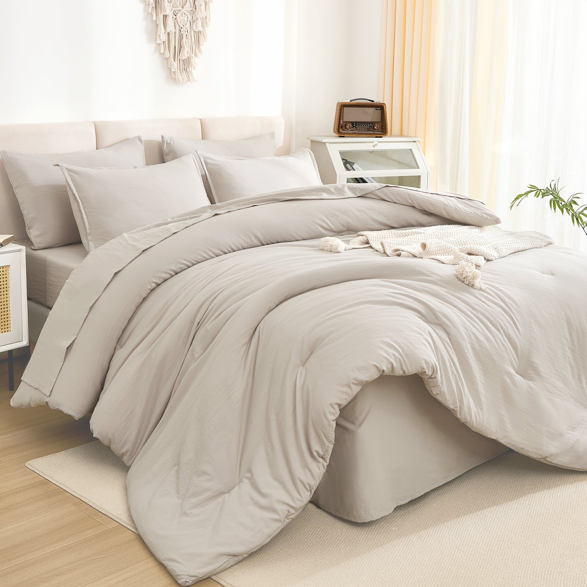 Solid Down Alternative 7 Pieces Bedding Comforters Sets - LITANIKA