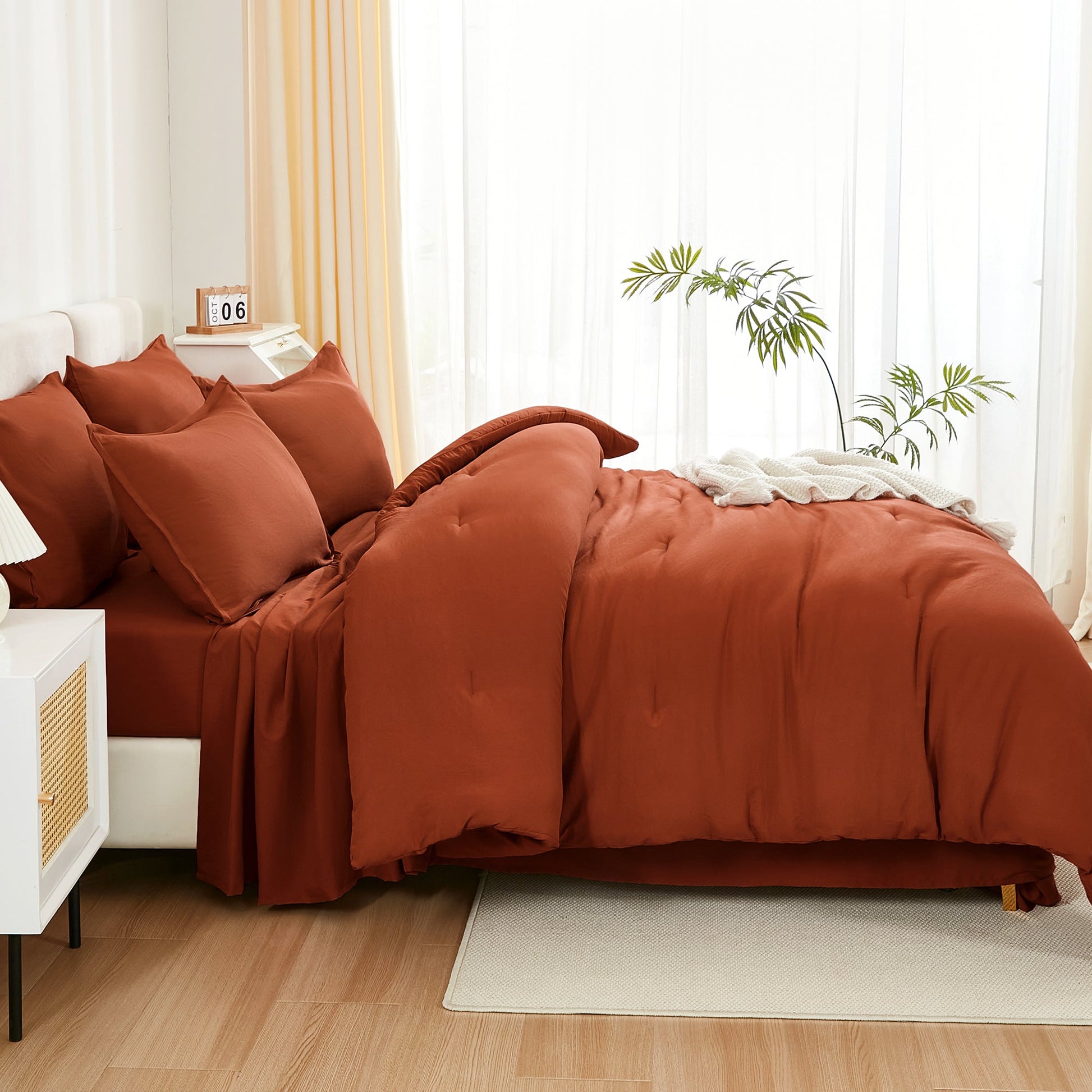 Solid Down Alternative 7 Pieces Bedding Comforters Sets - LITANIKA