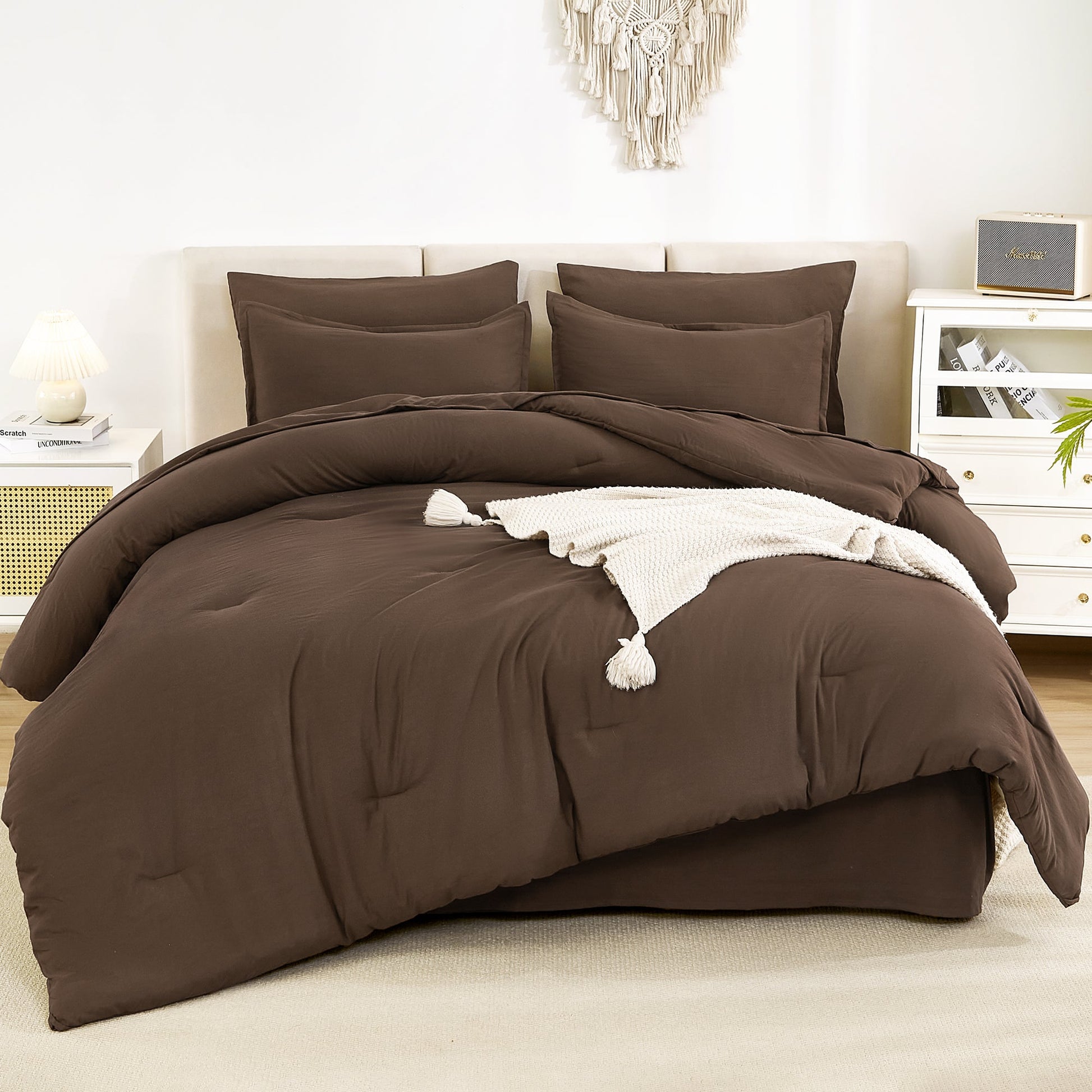 Solid Down Alternative 7 Pieces Bedding Comforters Sets - LITANIKA