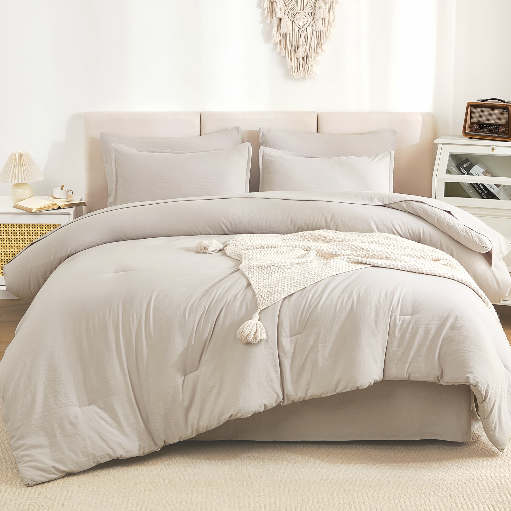 Solid Down Alternative 7 Pieces Bedding Comforters Sets - LITANIKA