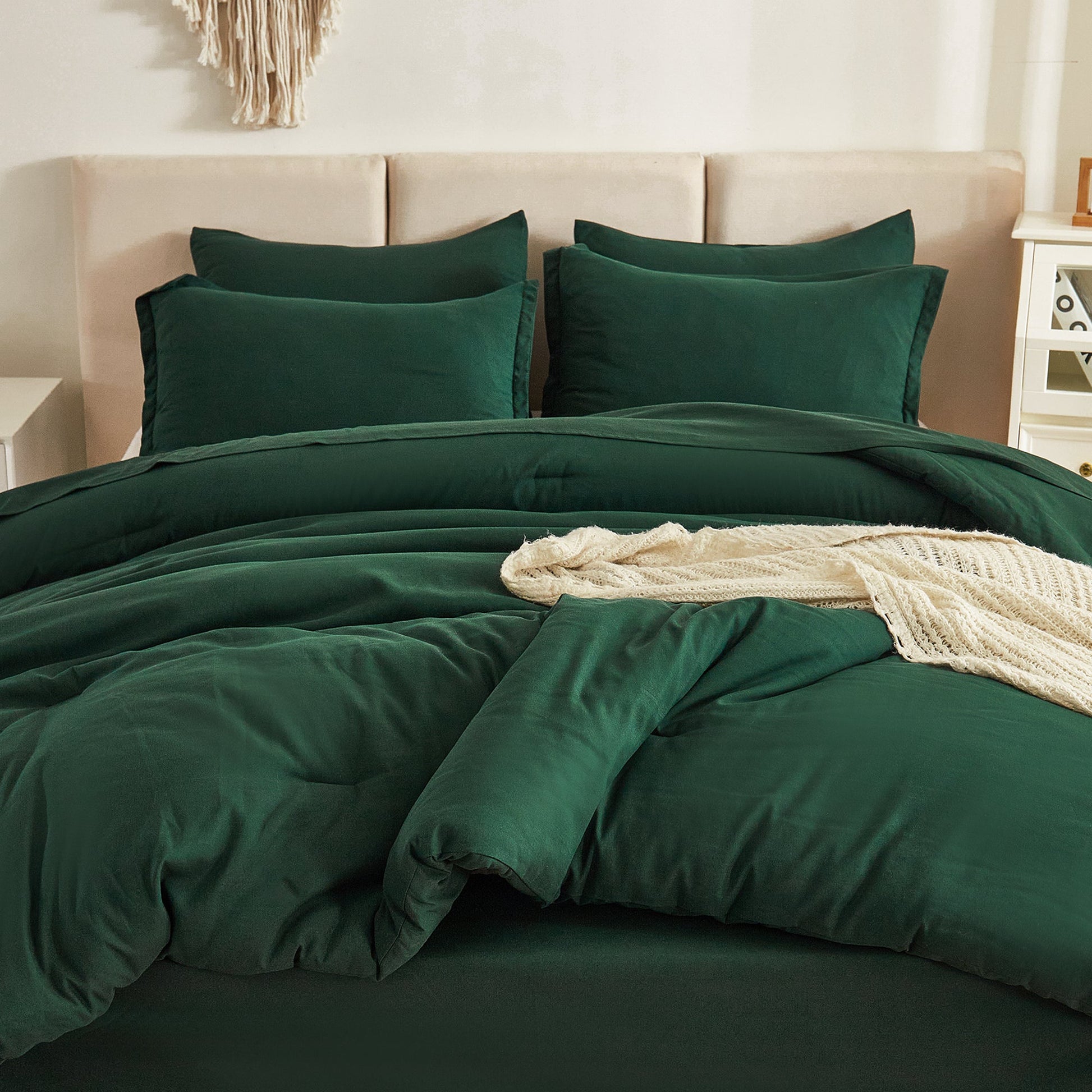 Solid Down Alternative 7 Pieces Bedding Comforters Sets - LITANIKA