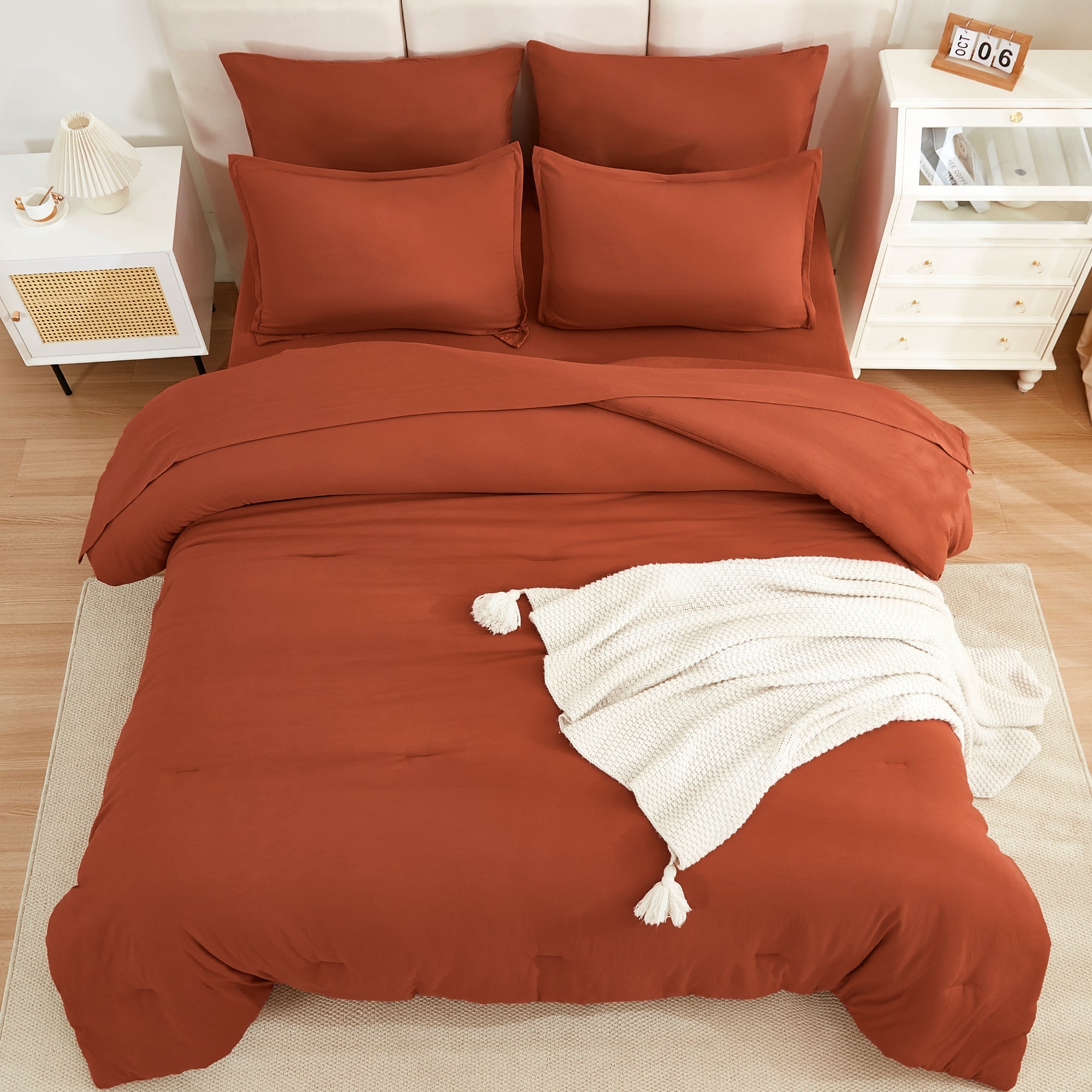 Solid Down Alternative 7 Pieces Bedding Comforters Sets - LITANIKA