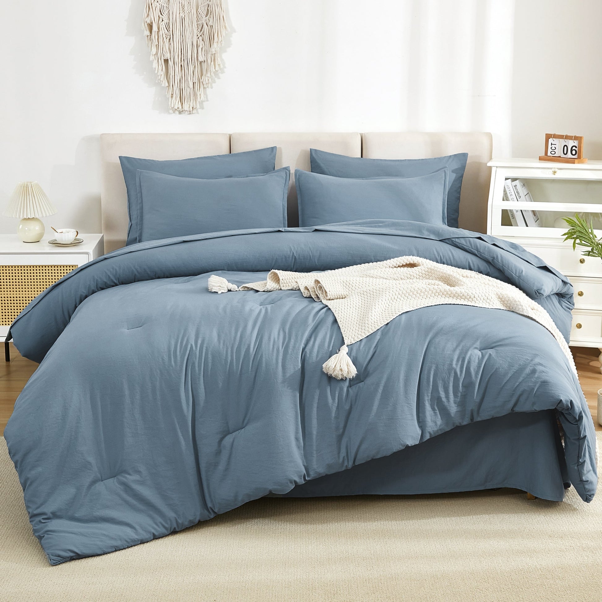 Solid Down Alternative 7 Pieces Bedding Comforters Sets - LITANIKA