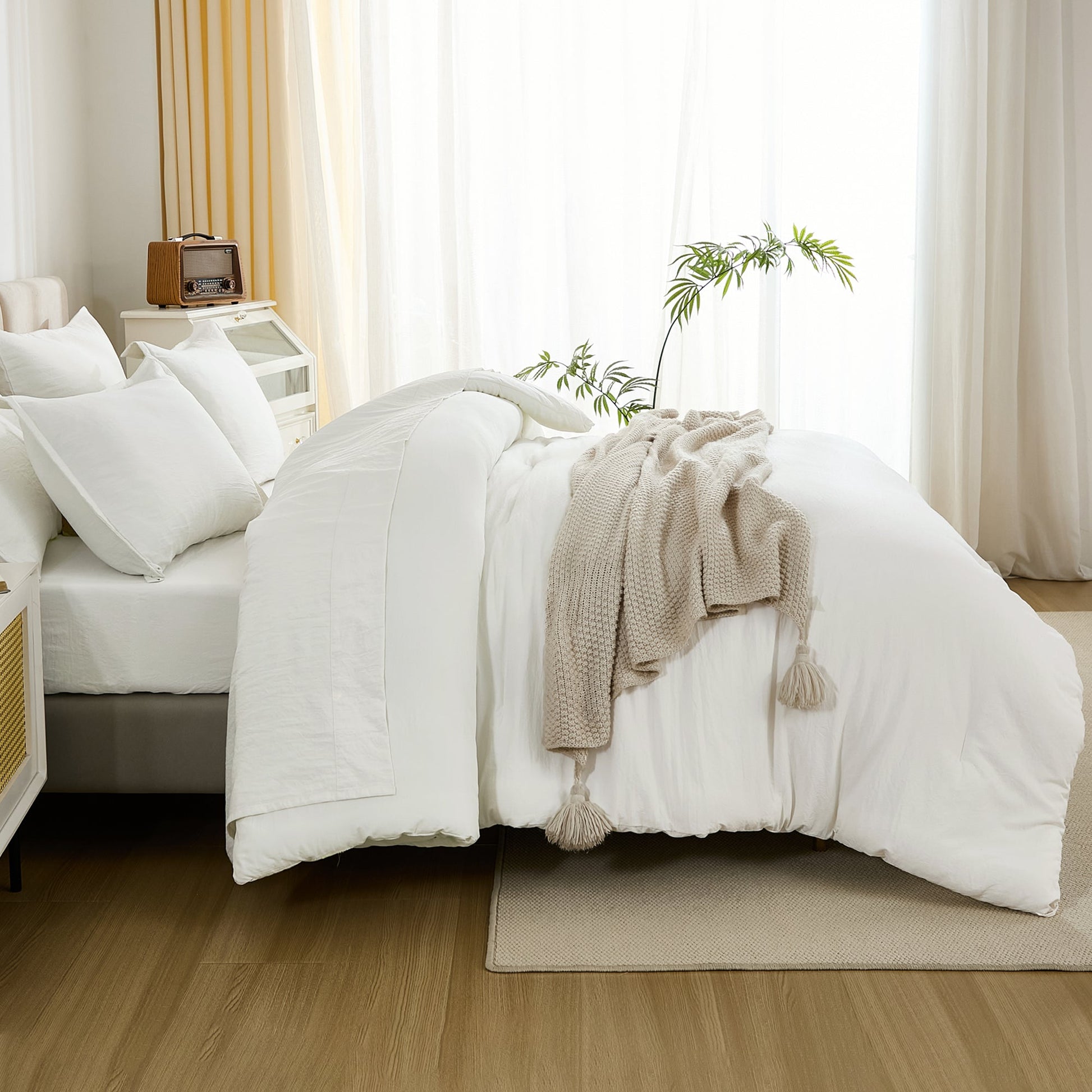 Solid Down Alternative 7 Pieces Bedding Comforters Sets - LITANIKA