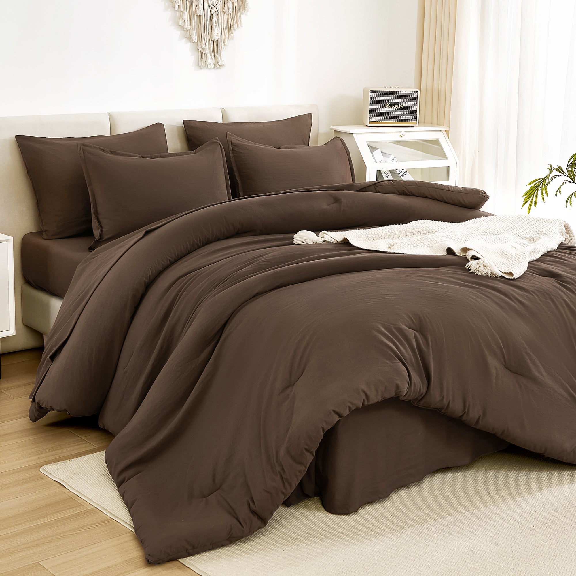 Solid Down Alternative 7 Pieces Bedding Comforters Sets - LITANIKA