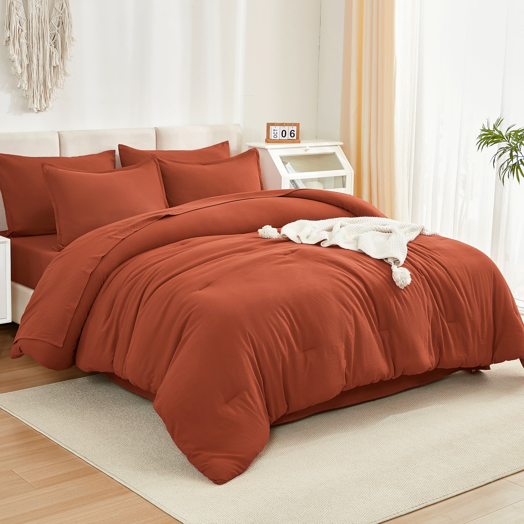 Solid Down Alternative 7 Pieces Bedding Comforters Sets - LITANIKA