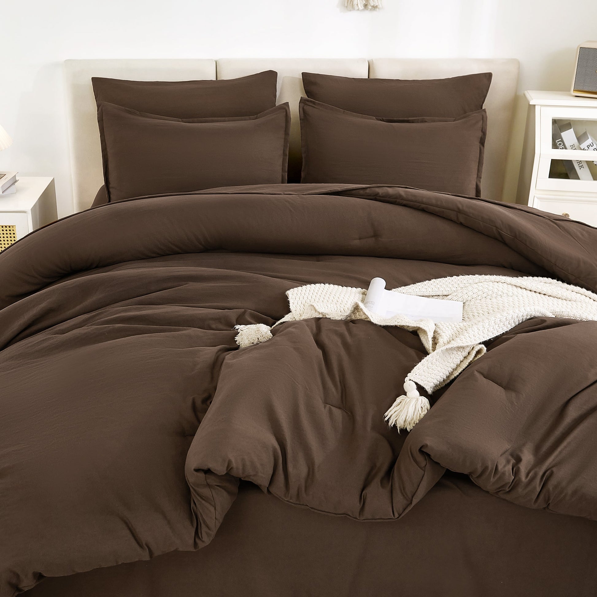 Solid Down Alternative 7 Pieces Bedding Comforters Sets - LITANIKA