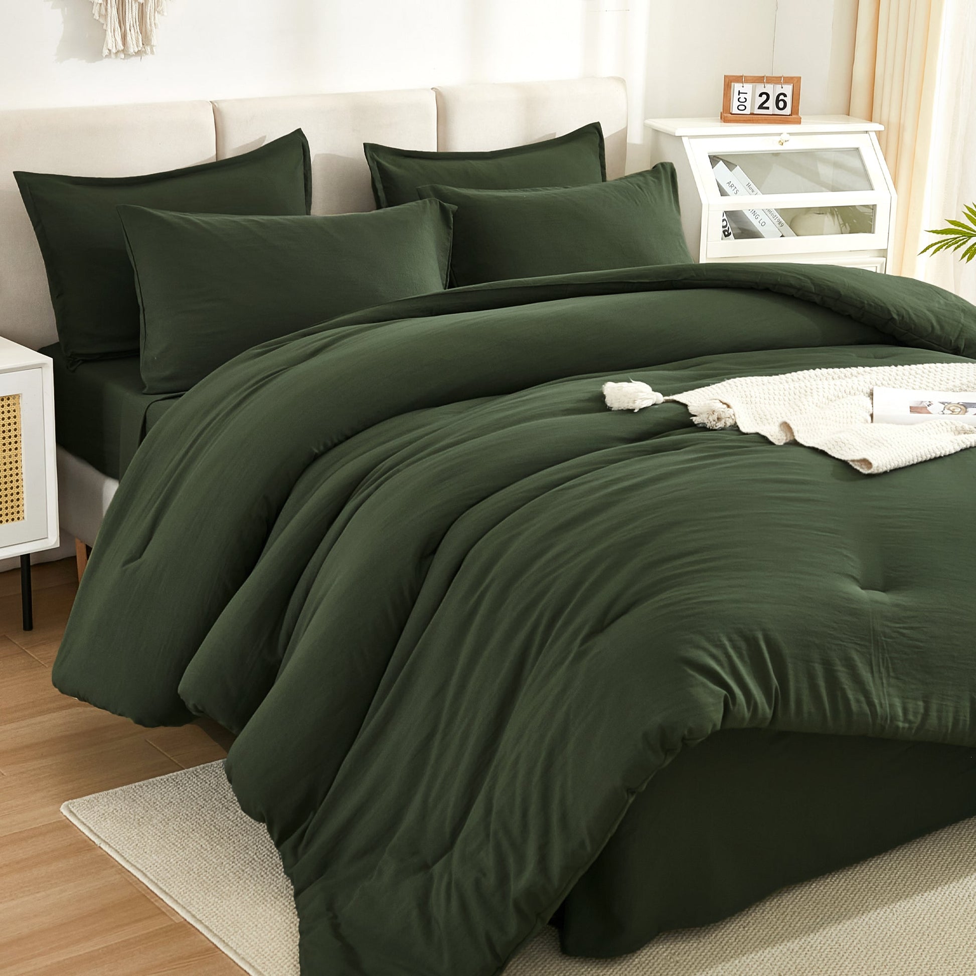 Solid Down Alternative 7 Pieces Bedding Comforters Sets - LITANIKA