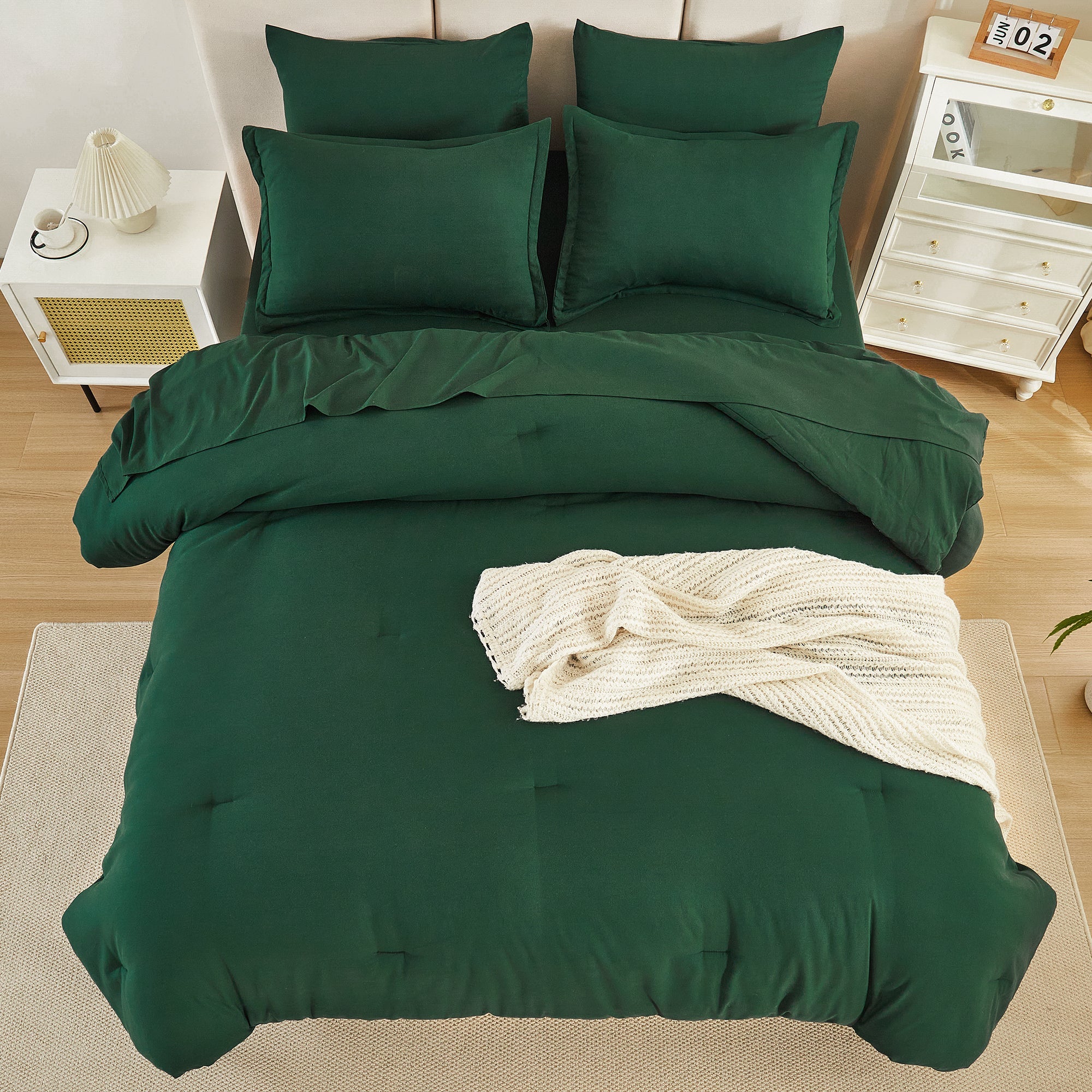 Solid Down Alternative 7 Pieces Bedding Comforters Sets - LITANIKA