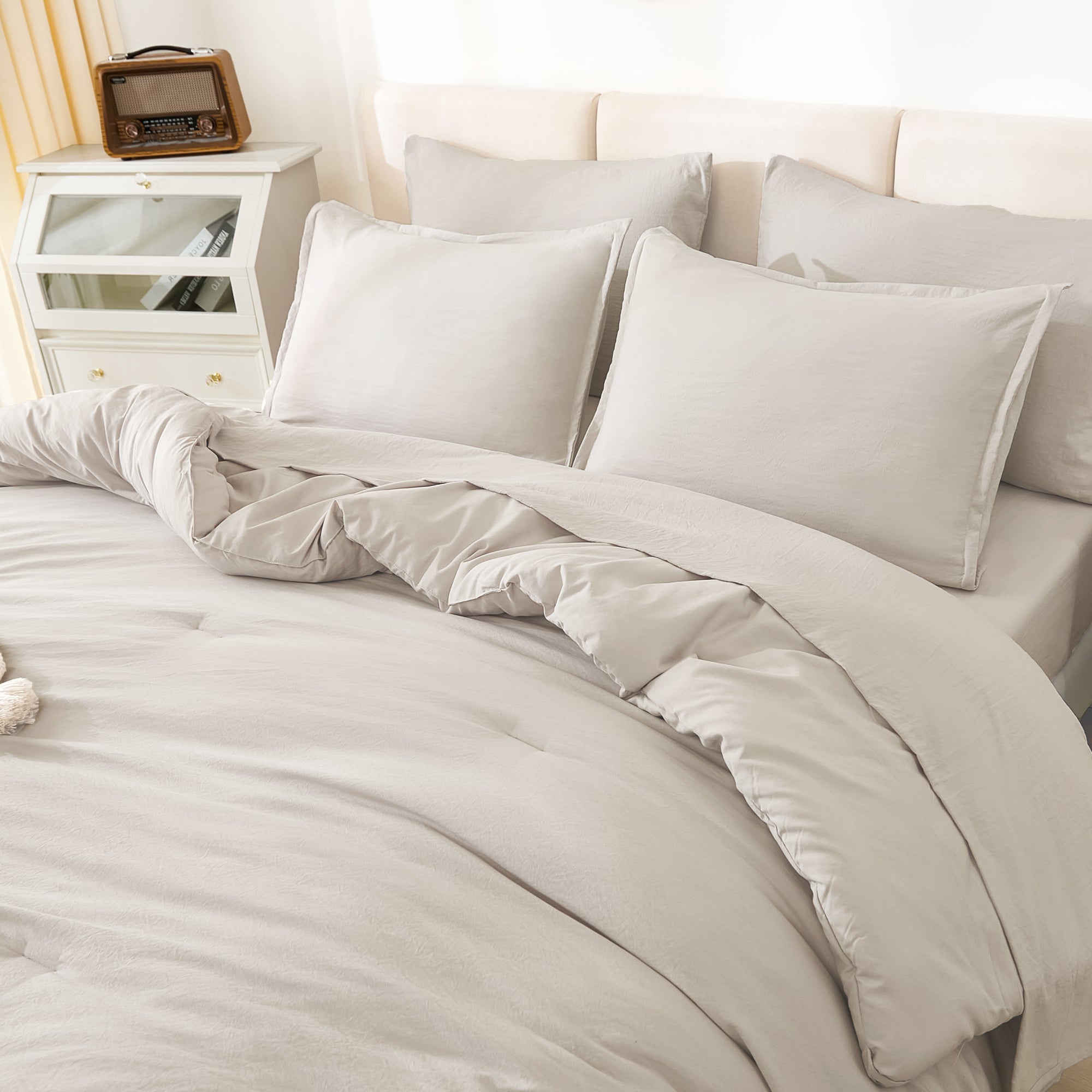 Solid Down Alternative 7 Pieces Bedding Comforters Sets - LITANIKA