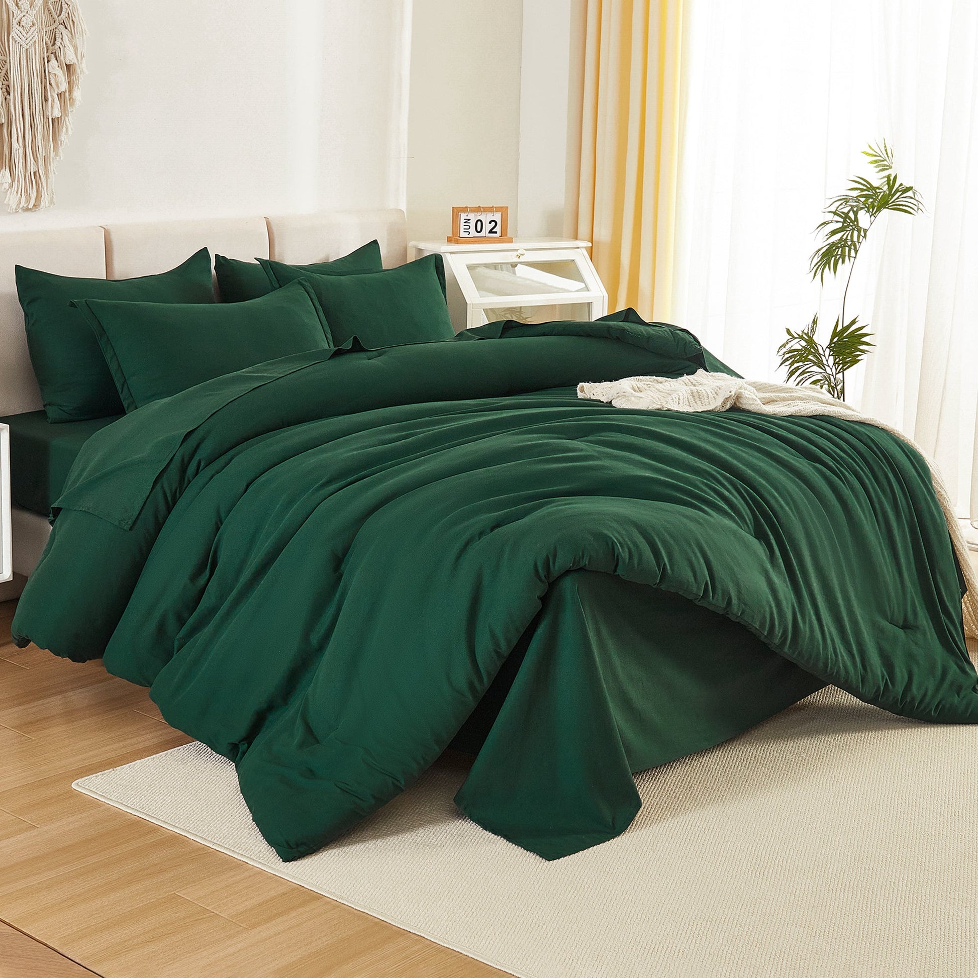 Solid Down Alternative 7 Pieces Bedding Comforters Sets - LITANIKA