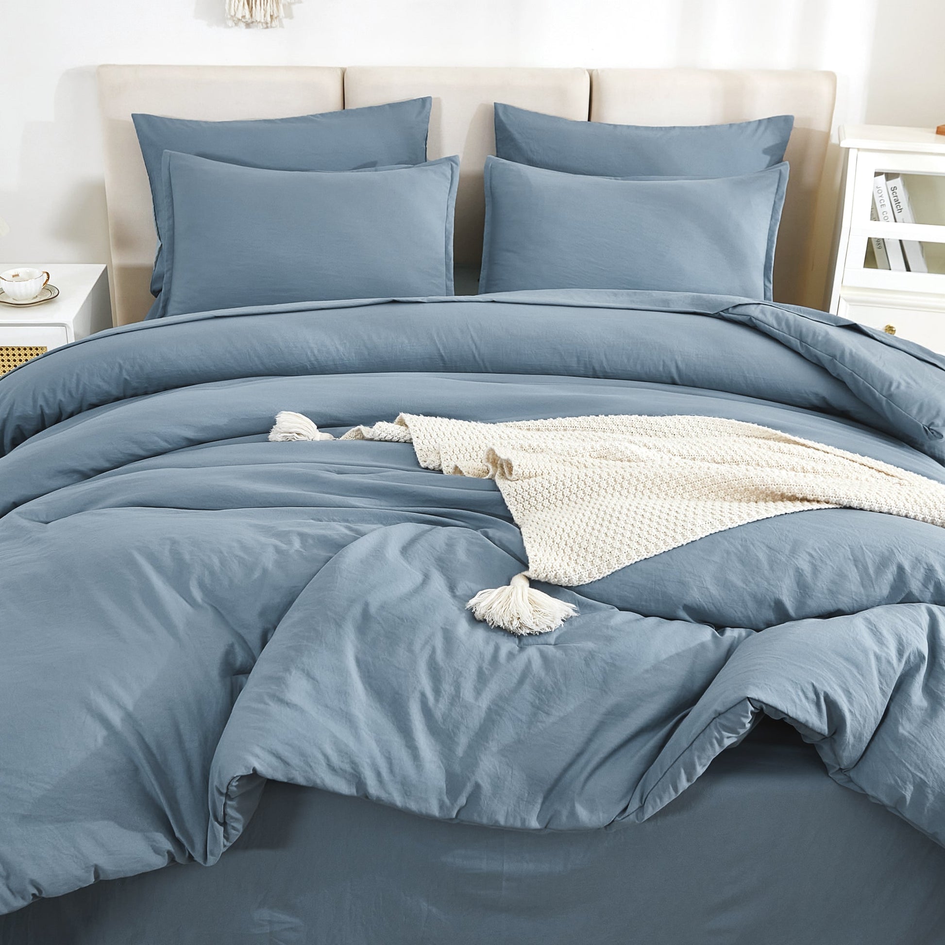 Solid Down Alternative 7 Pieces Bedding Comforters Sets - LITANIKA