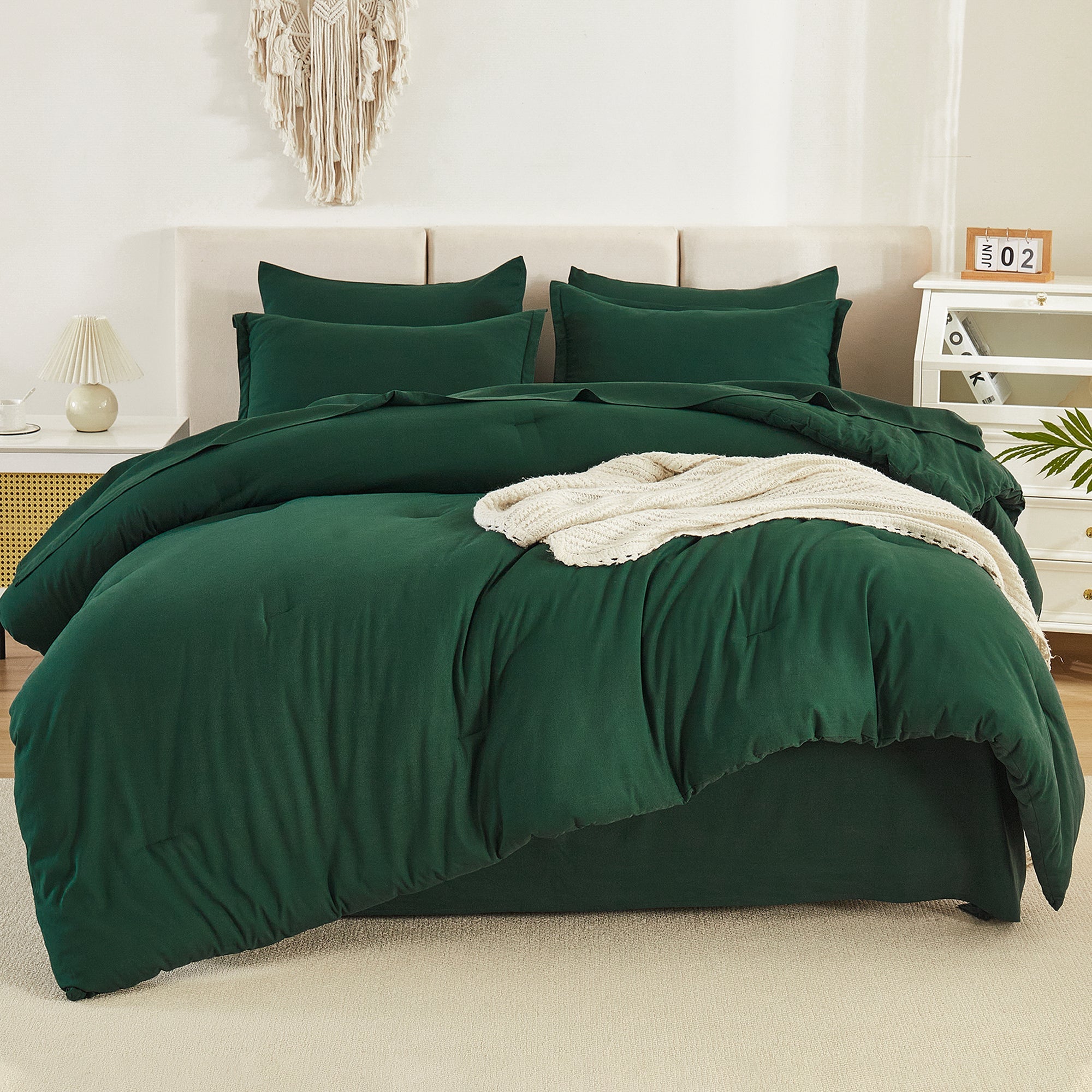 Solid Down Alternative 7 Pieces Bedding Comforters Sets - LITANIKA