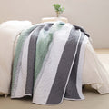 Stripe Patchwork Bedspread Soft Lightweight Microfiber Coverlet 3 Pieces Quilt Set - LITANIKA