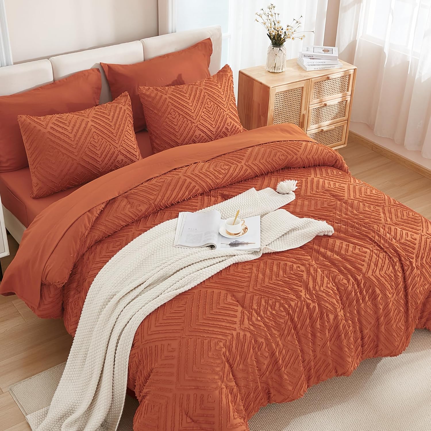 Tufted Boho Fluffy 7 Pieces Comforter Set - LITANIKA