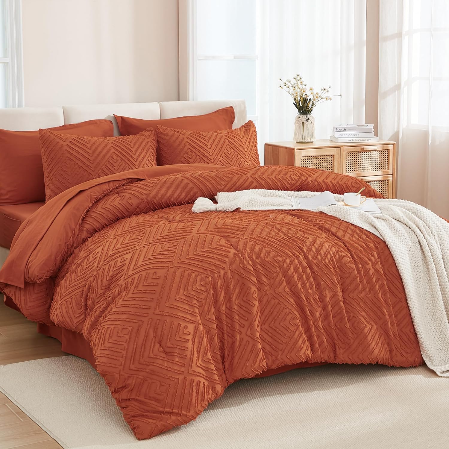 Tufted Boho Fluffy 7 Pieces Comforter Set - LITANIKA