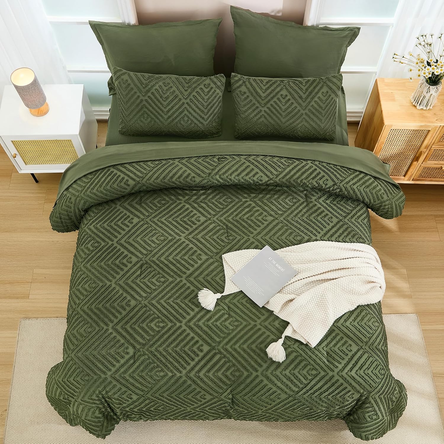 Tufted Boho Fluffy 7 Pieces Comforter Set - LITANIKA