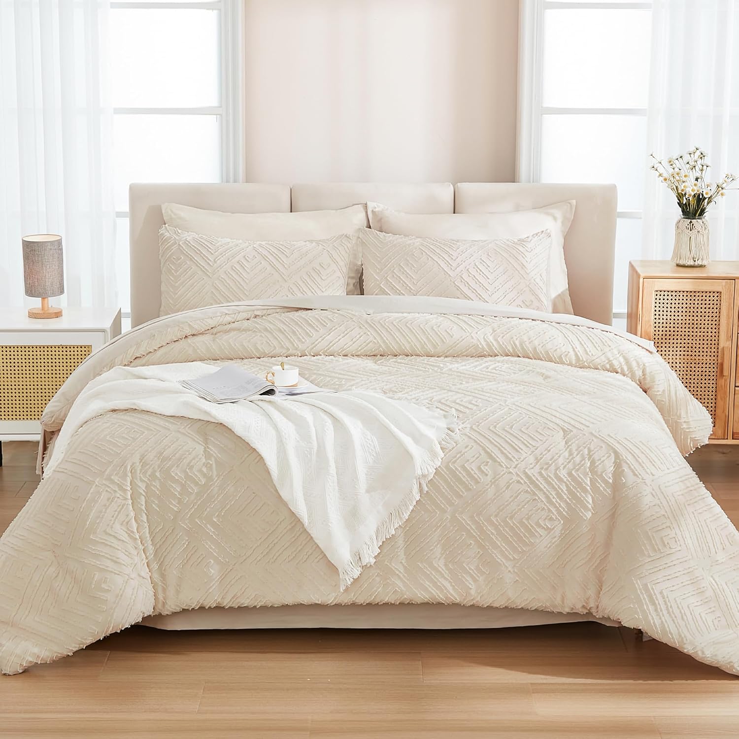 Tufted Boho Fluffy 7 Pieces Comforter Set - LITANIKA